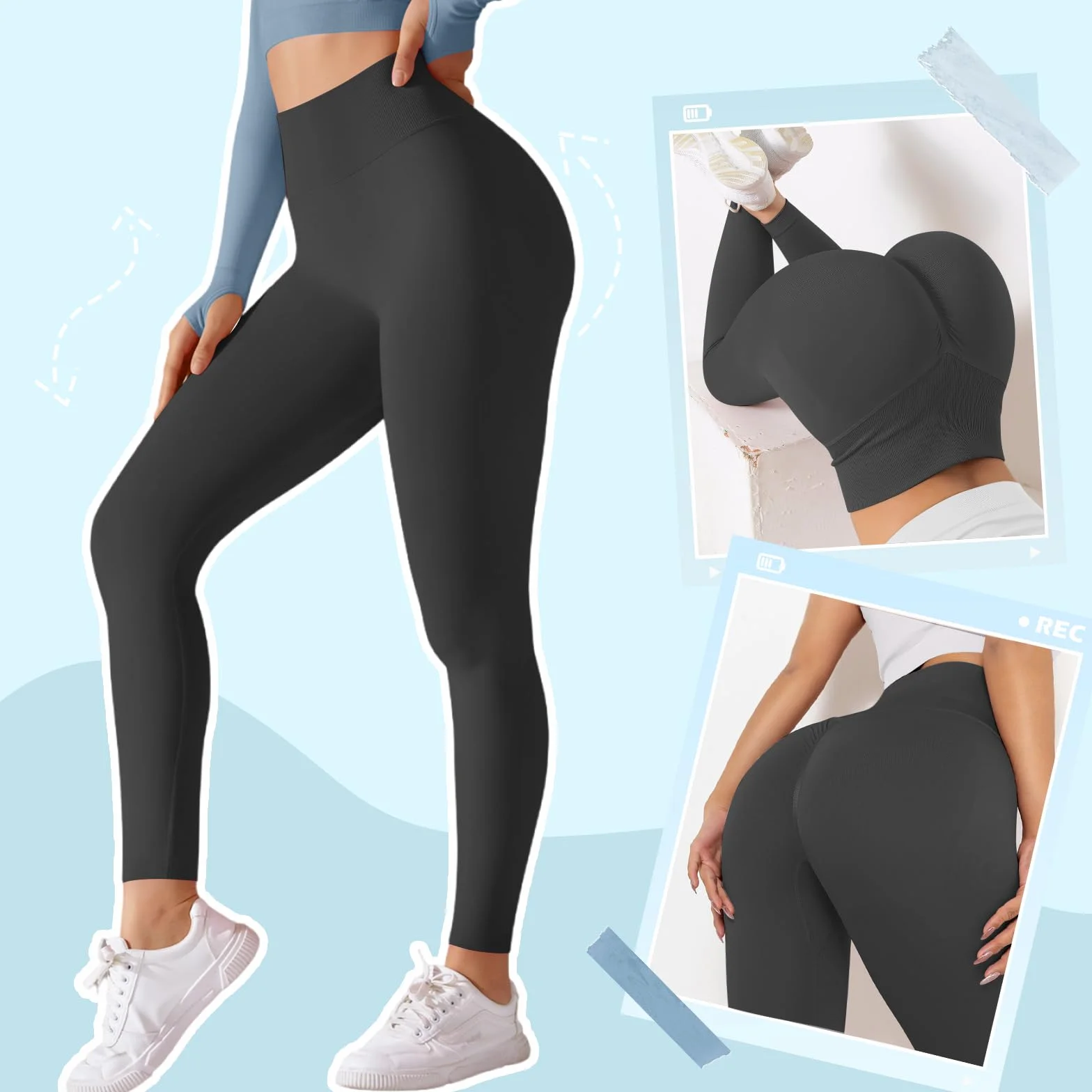 Booty Scrunch Butt sportowe legginsy damskie na siłownię, push up, wysoka talia, spodnie do jogi, nieprzejrzyste, bezszwowe, sportowe spodnie do fitnessu, joggingu, treningu