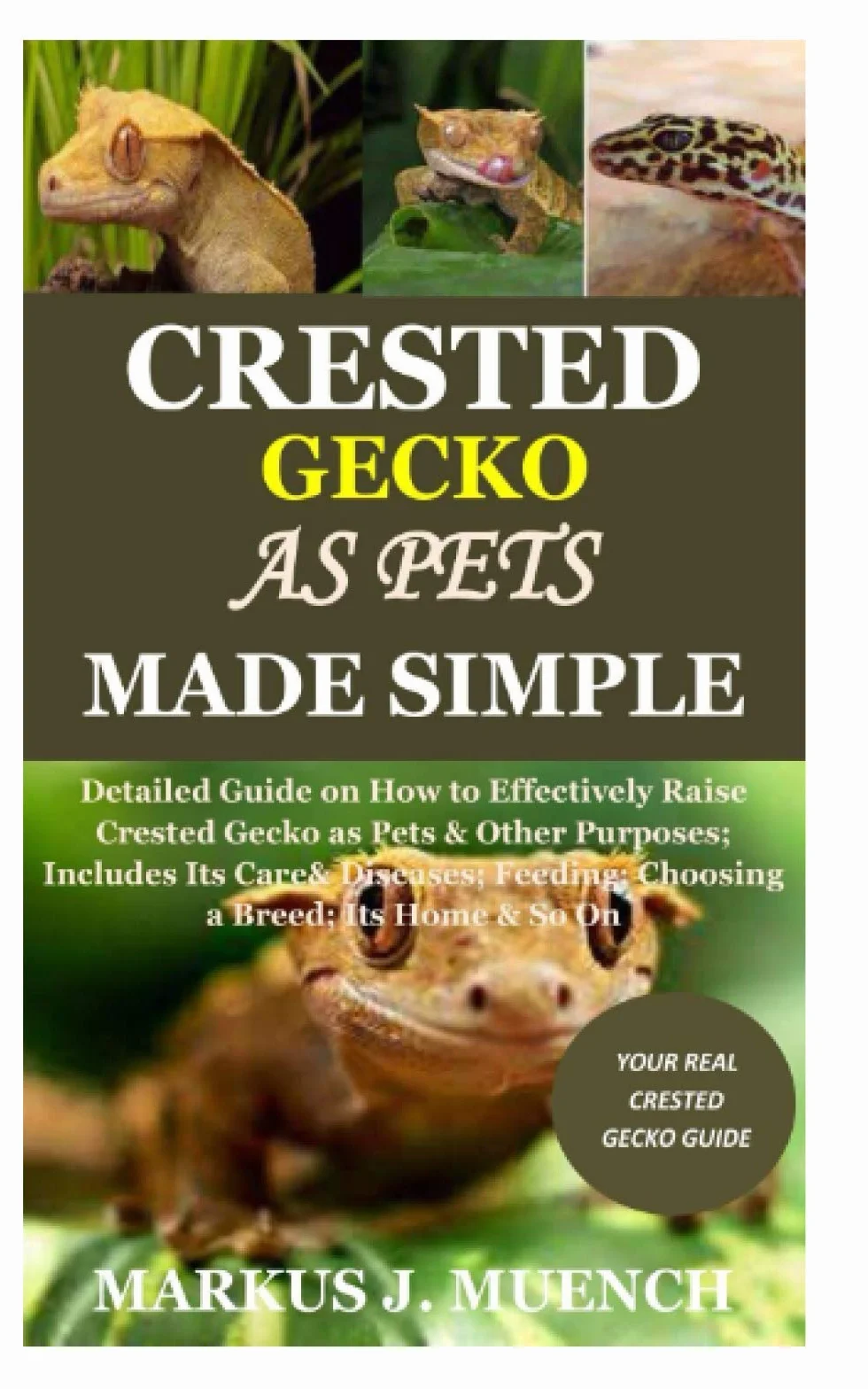 Crested Gecko as Pets Made Simple: Detailed Guide on How to Effectively Raise Crested Gecko as Pets & Other Purposes; Includes Its Care& Diseases; Feeding; Choosing a Breed; Its Home & So On