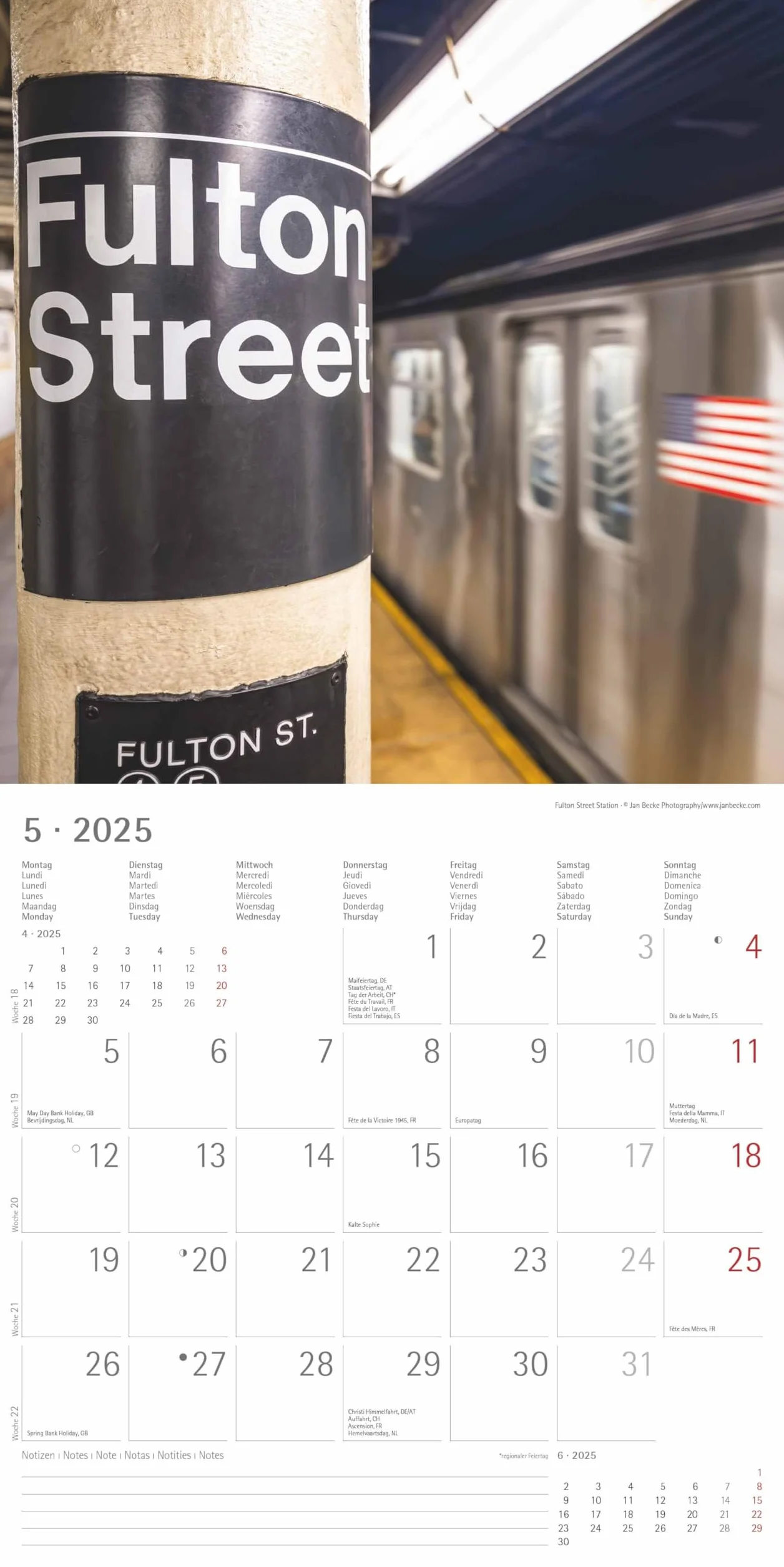 Alpha Edition - New York 2025 Broschürenkalender, 30x30cm, Wandkalender mit Platz für Notizen und Termine, Bilder amerikanischen Metropole, Monatsübersicht und Ferientermine DE/AT/CH