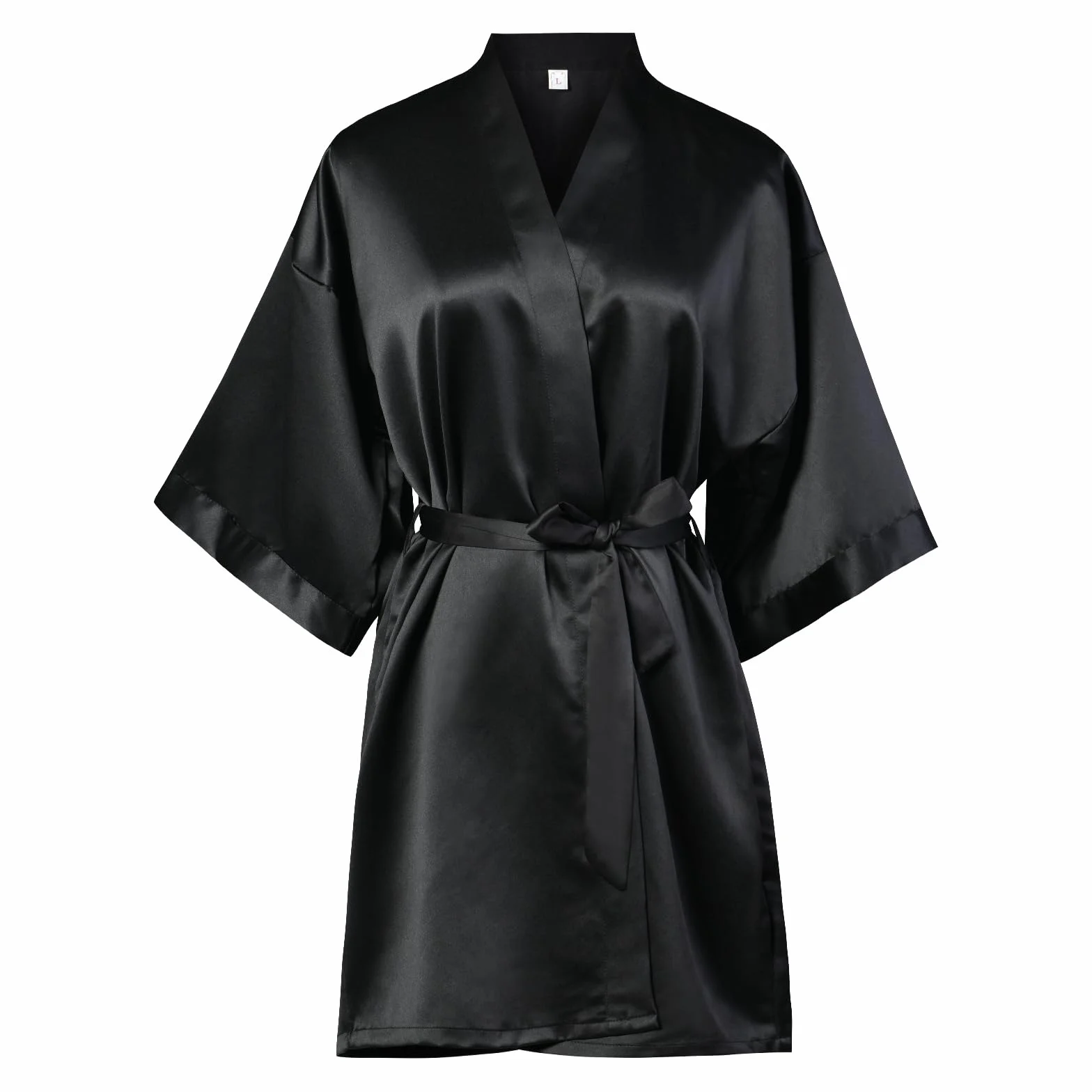 flintronic Damski satynowy szlafrok kimono, lekki luksusowy szlafrok, nocny szlafrok ślubny z dekoltem 3/4, odpowiedni do spa/hotelu/salonu