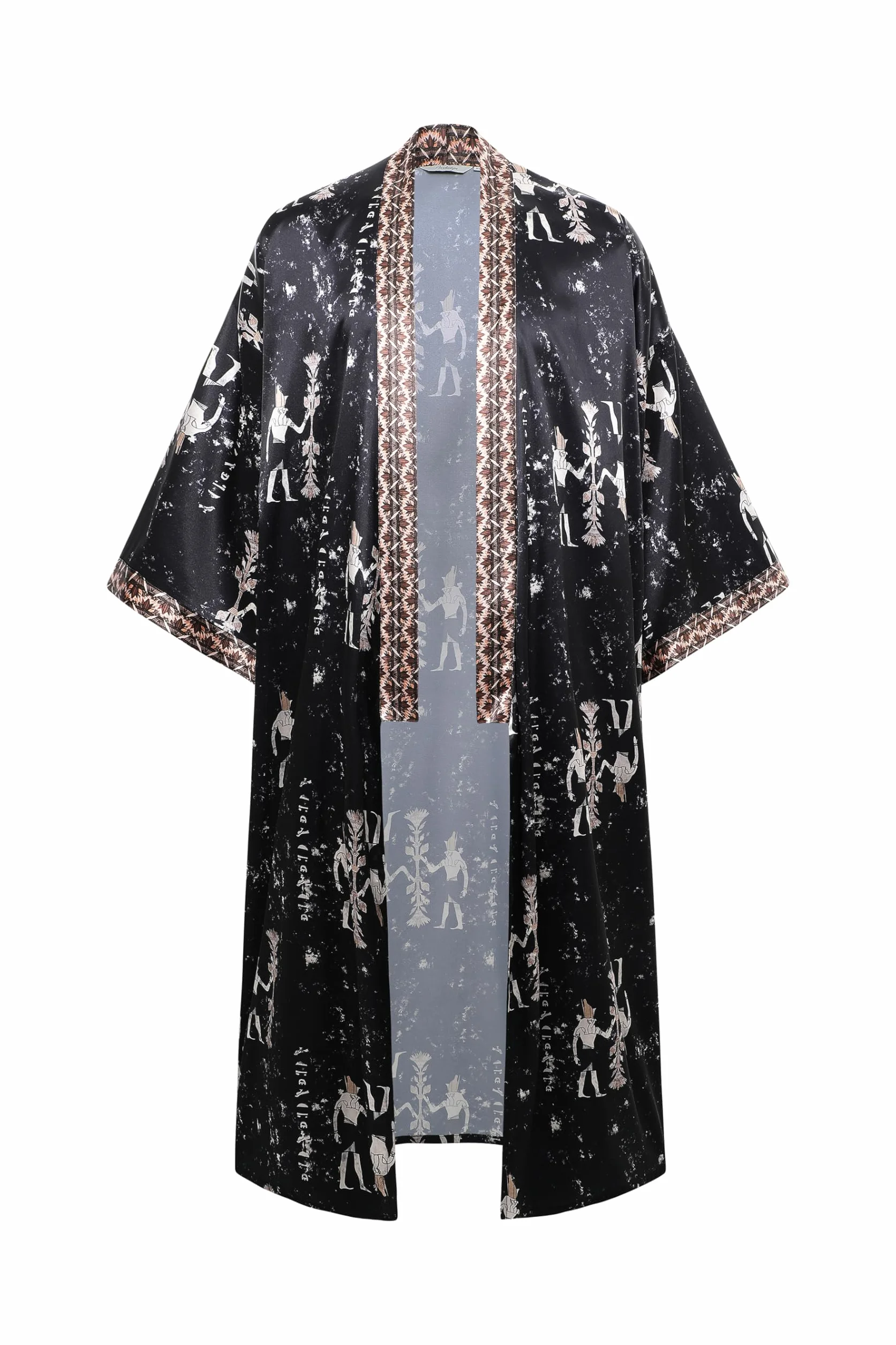 BABEYOND Houndstooth kimono męski szlafrok kąpielowy – długi jedwabny płaszcz do spania męski bielizna nocna satynowy szlafrok szlafrok modny szlafrok kąpielowy