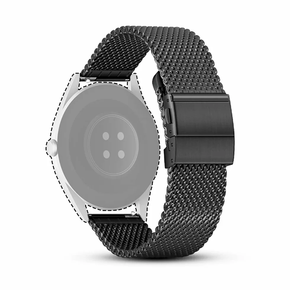 Metalowy pasek, mężczyźni kobiety uniwersalne paski wymienne do inteligentnego zegarka i tradycyjnego zegarka 22 mm, czarny