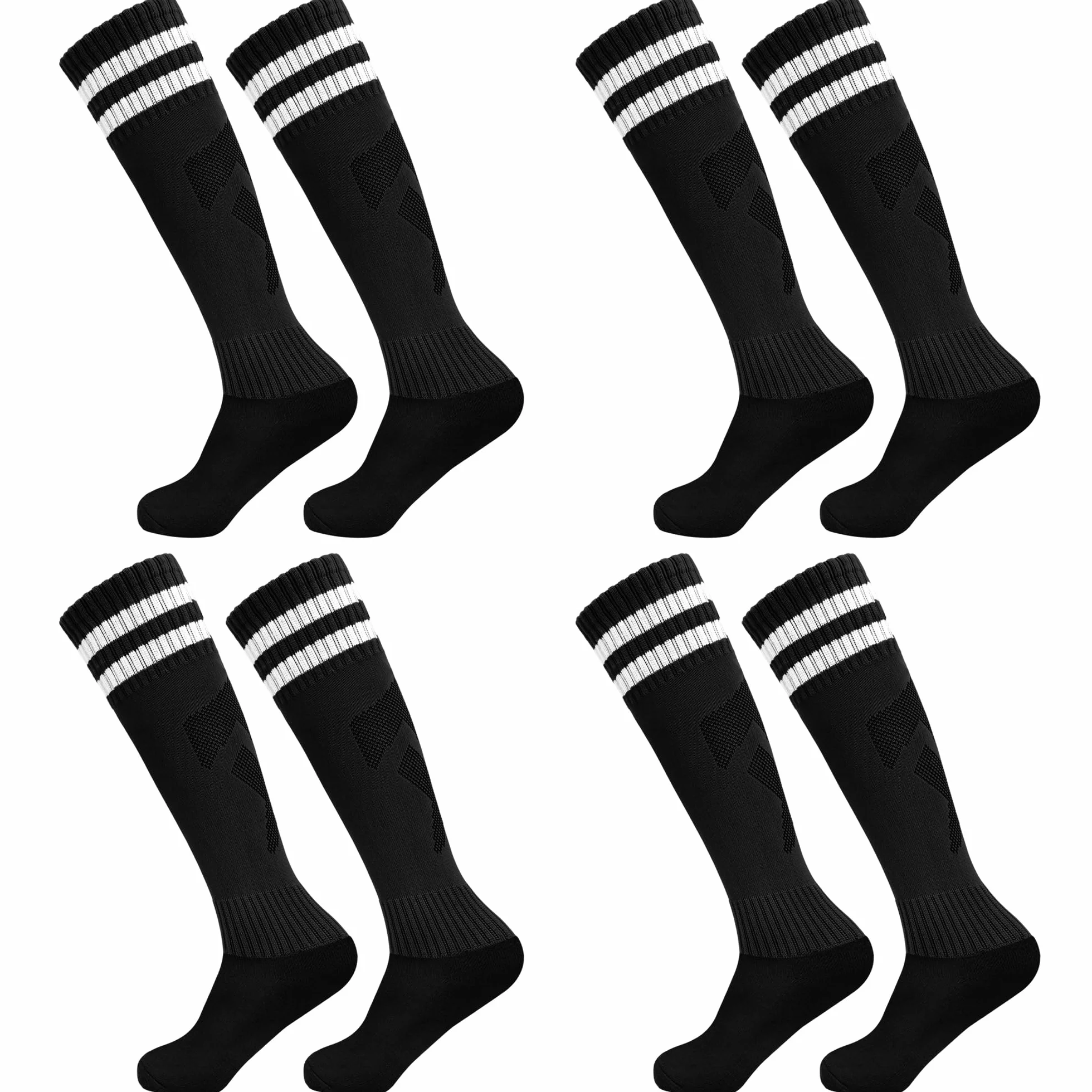 HYCLES 4 pary skarpet piłkarskich dla dzieci, skarpety piłkarskie dla chłopców i dziewczynek, skarpety sportowe, skarpety treningowe, skarpety do piłki nożnej, do biegania, sportu, 3-13 lat