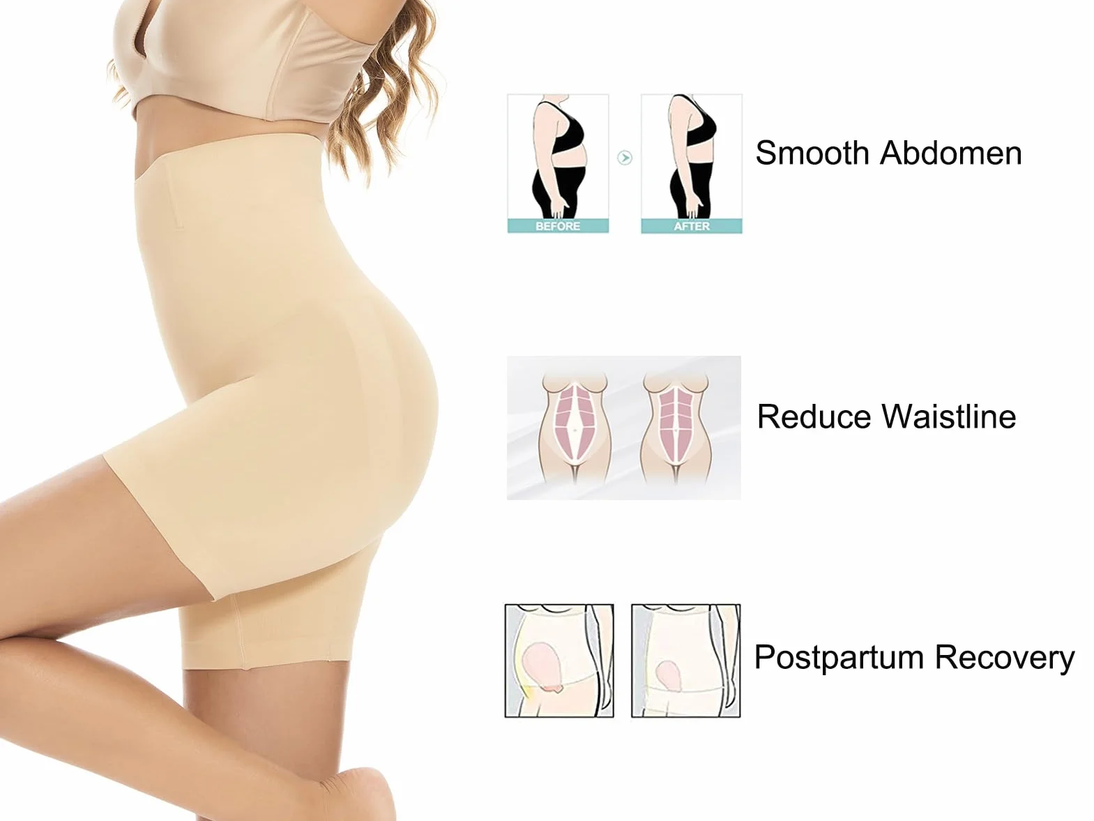 KSKshape Bielizna modelująca brzuch z wysokim stanem bielizna wyszczuplająca uda dla kobiet