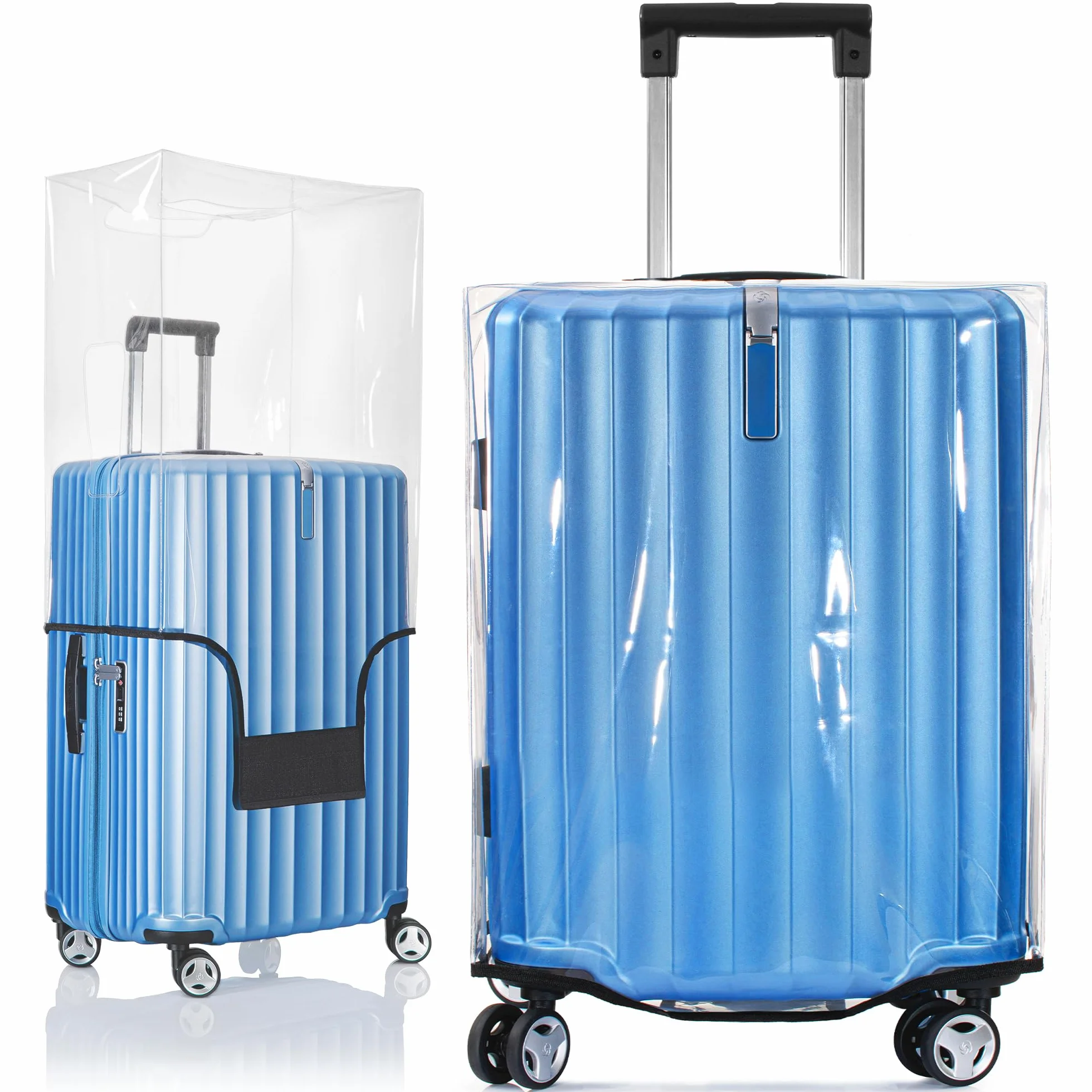 BlueCosto 20"/24"/28" universale trasparente PVC copertura bagagli protezione valigia coperture, Trasparente-20", 20inch