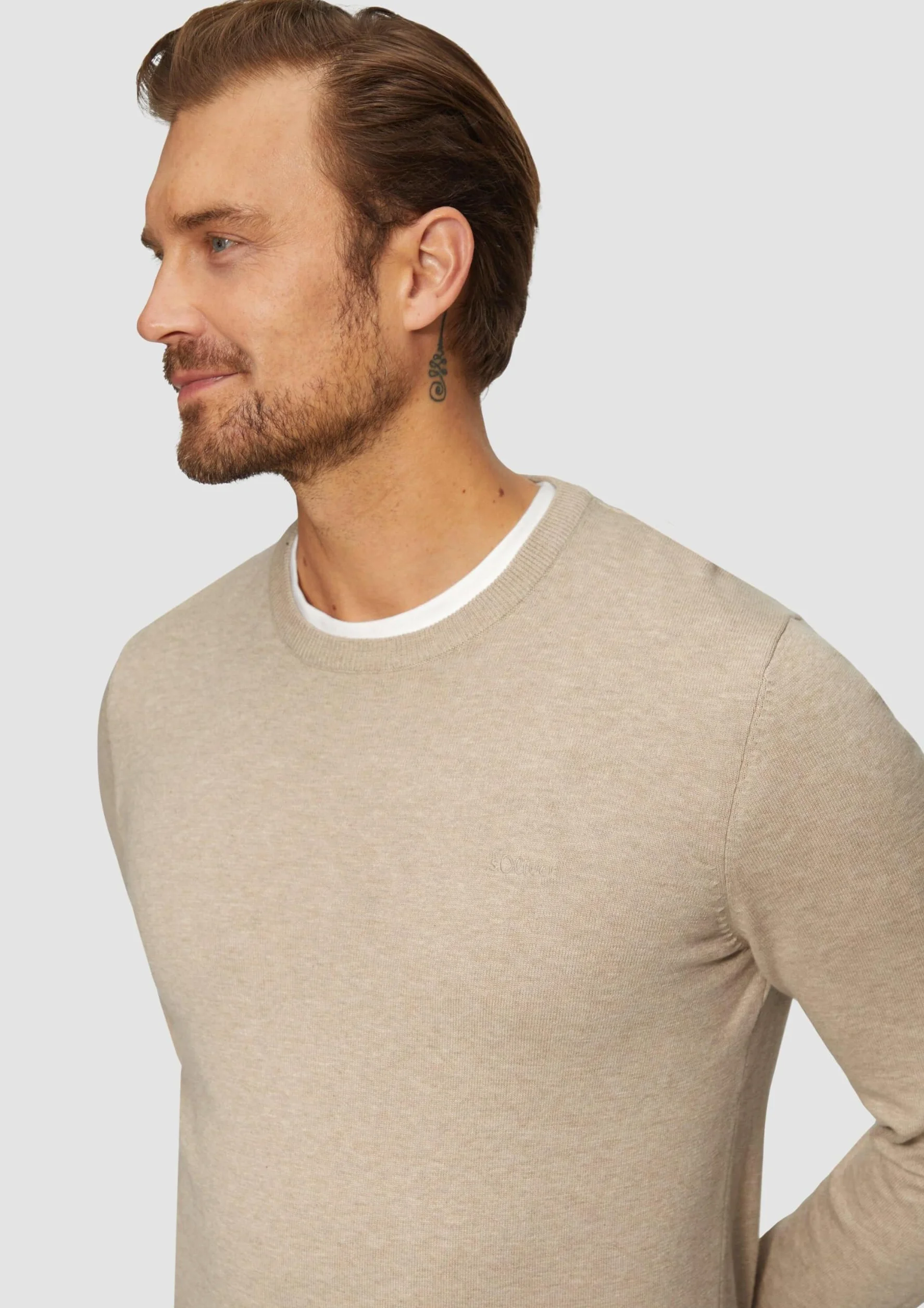 s.Oliver Sweter z dzianiny z wyszywanym logo, 82 W 0, 3XL