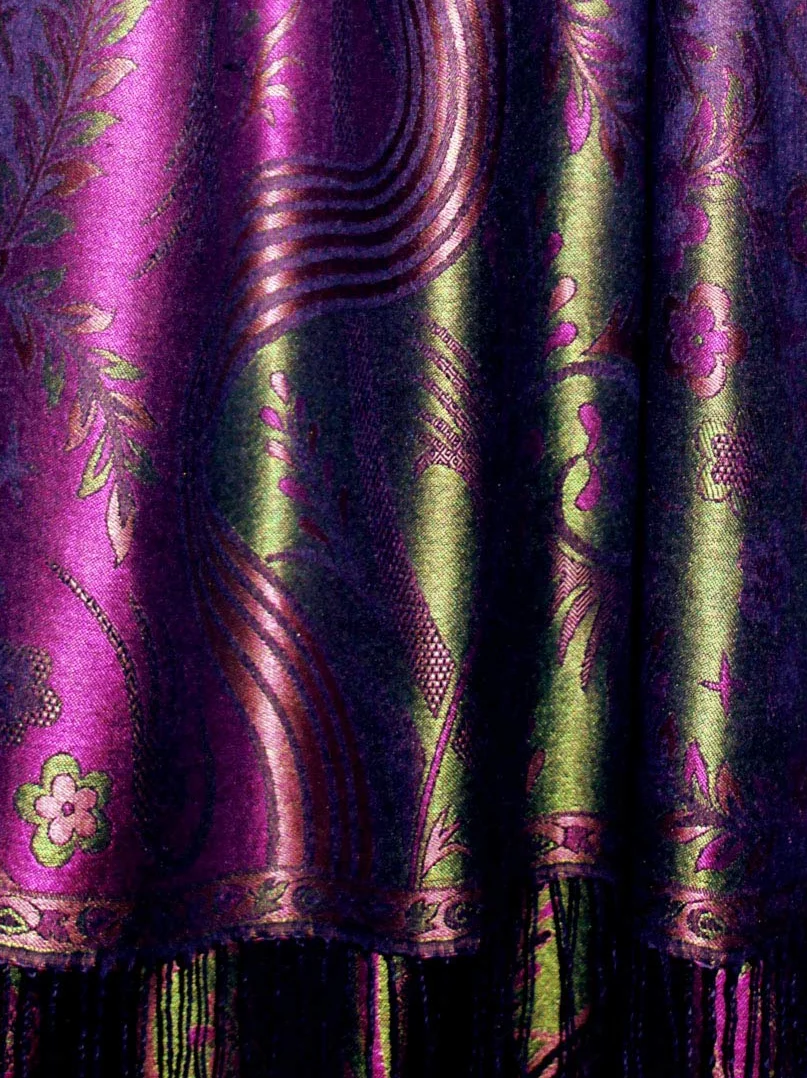Lorenzo Cana Pashmina szal damski, żakardowy, tkany, 100% jedwab, 70 cm x 190 cm, wzór Paisley, jedwabny szal jedwabny, pashmina, harmonijne kolory 7808688
