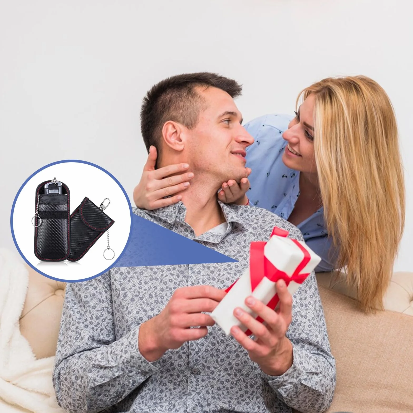 Gjinxi Faraday zestaw 2 szt. etui na kluczyki samochodowe, ochrona przed kradzieżą, zabezpieczenie przed kradzieżą, etui blokujące sygnały RFID, etui zapobiegające włamaniu