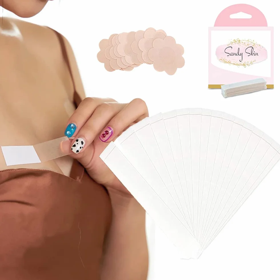 Fashion Beauty Tape dwustronna taśma tekstylna i podkładki na piersi (cielisty kolor), biały, 36