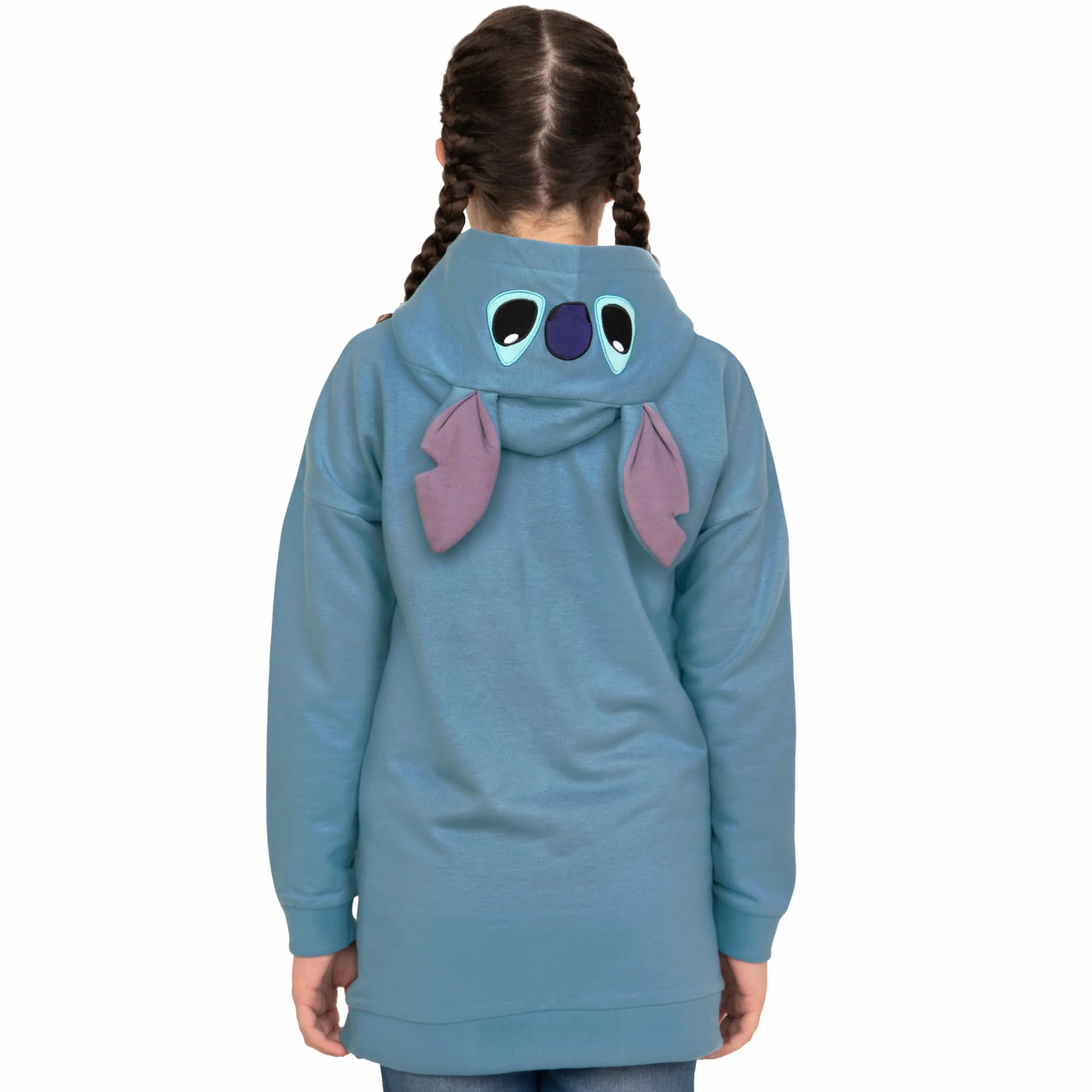 Disney Bluza Z Kapturem Lilo I Stitch, Długa Bluza Dziecięca, Sweter Stitch Z Uszami 3D, Bawełniana Odzież Dla Dziewczynek