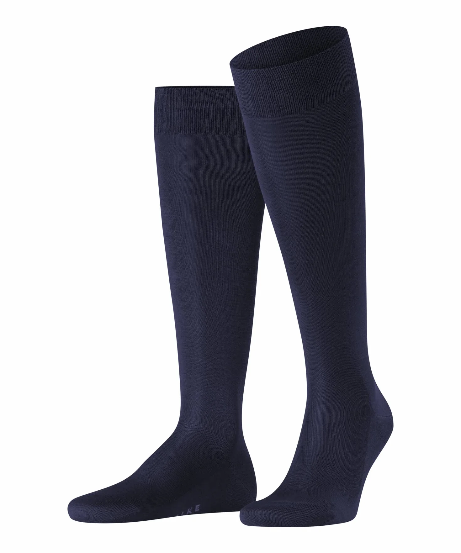 FALKE Mężczyźni Podkolanówki Tiago M Kh zrównoważona bawełna fil d'ecosse długie jednokolorowe 1 Para, Niebieski Dark Navy 6375, 41-42