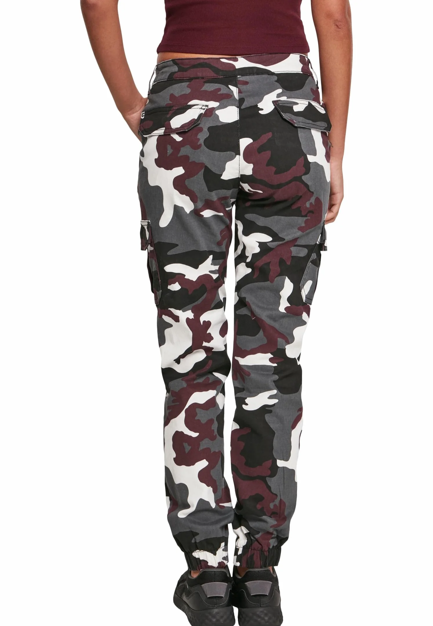 Urban Classics Ladies High Waist Camo Cargo Pants - Spodnie Kobiety