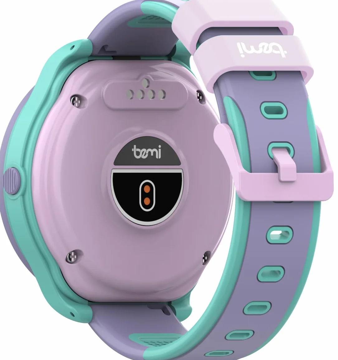 Bemi Linko Smartwatch Dziecięcy LTE GPS Fioletowy - Nagroda Designu 2023, Termometr, Monitor Tętna, Wodoodporny