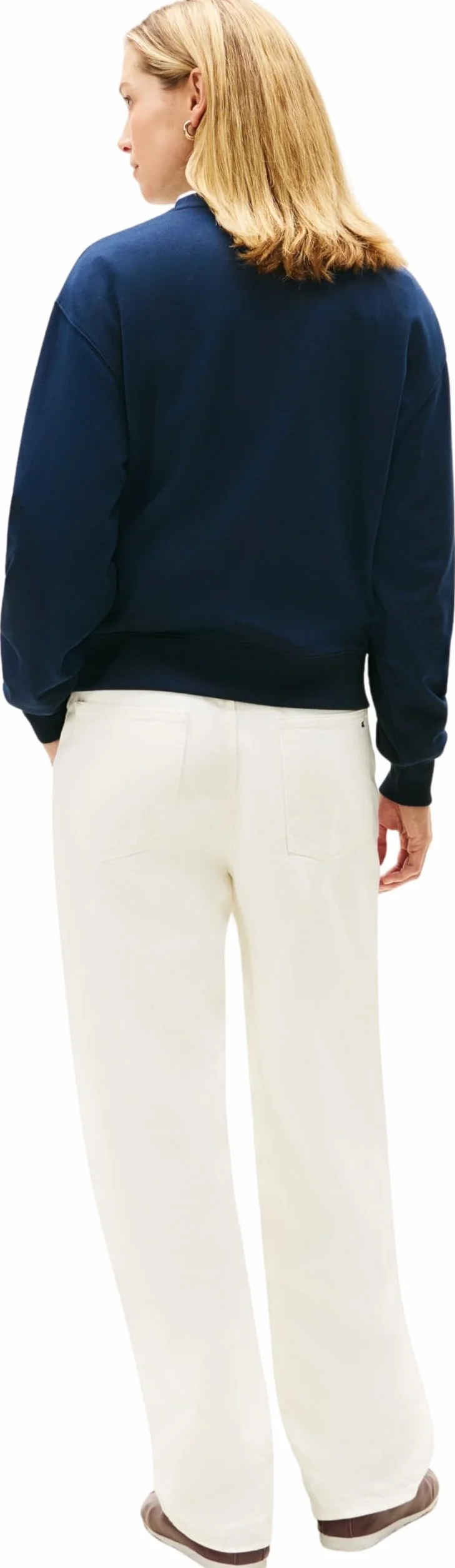 Tommy Hilfiger Damska bluza TH SCRIPT REG TERRY SWTSHRT WW0WW49418, BLUE (Dark Night Navy), M, Niebieski (Dark Night Navy), M