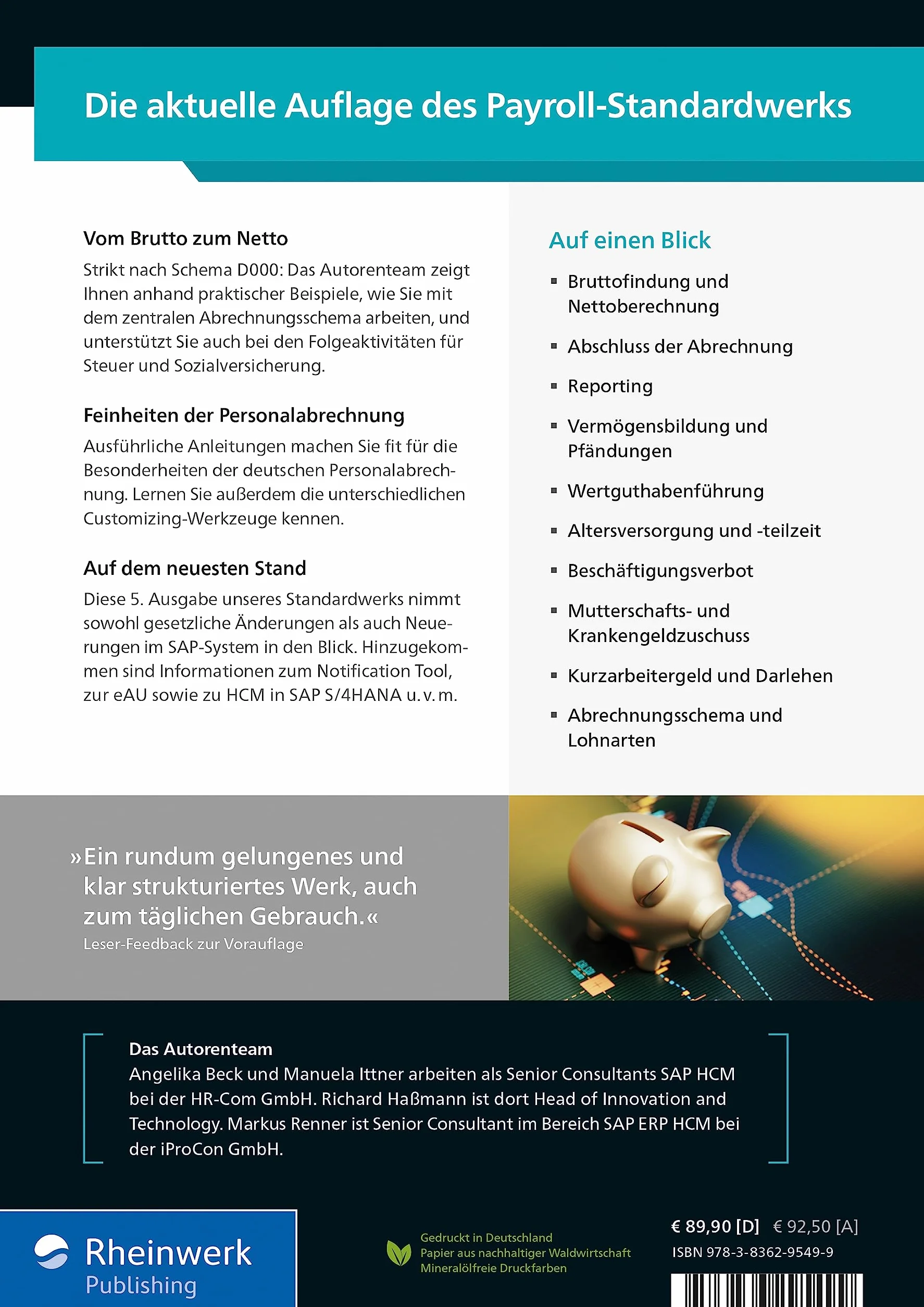 Personalabrechnung mit SAP: Das umfassende Handbuch zu HCM in SAP ERP und S/4HANA (SAP HR)