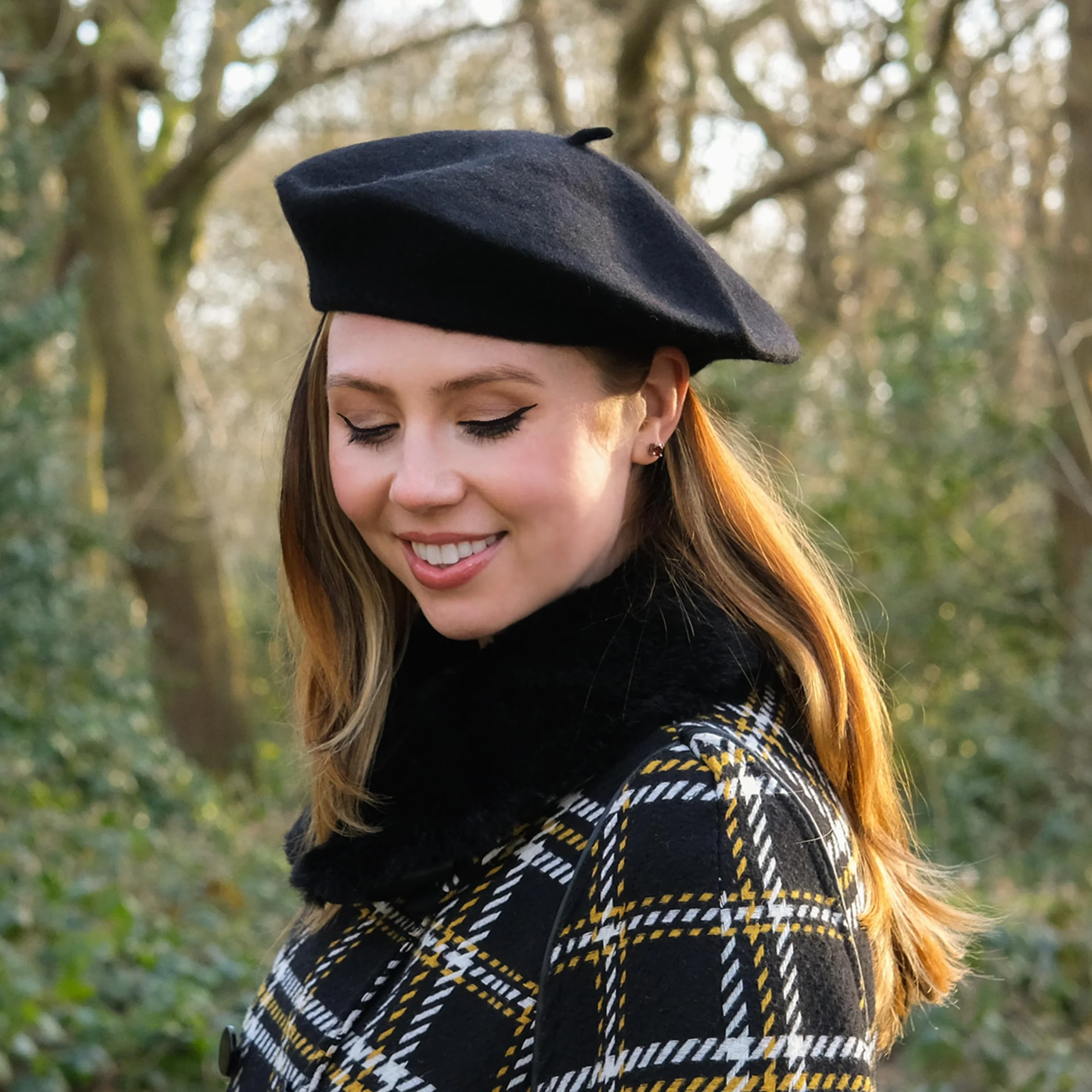 TRIXES Francuski beret kapelusz - fantazyjny kapelusz tematyczny - jeden rozmiar - damski beret gazeciarz czapka francuska czapka wełniana klasyczna jesień wiosna zima kapelusze - vintage francuski
