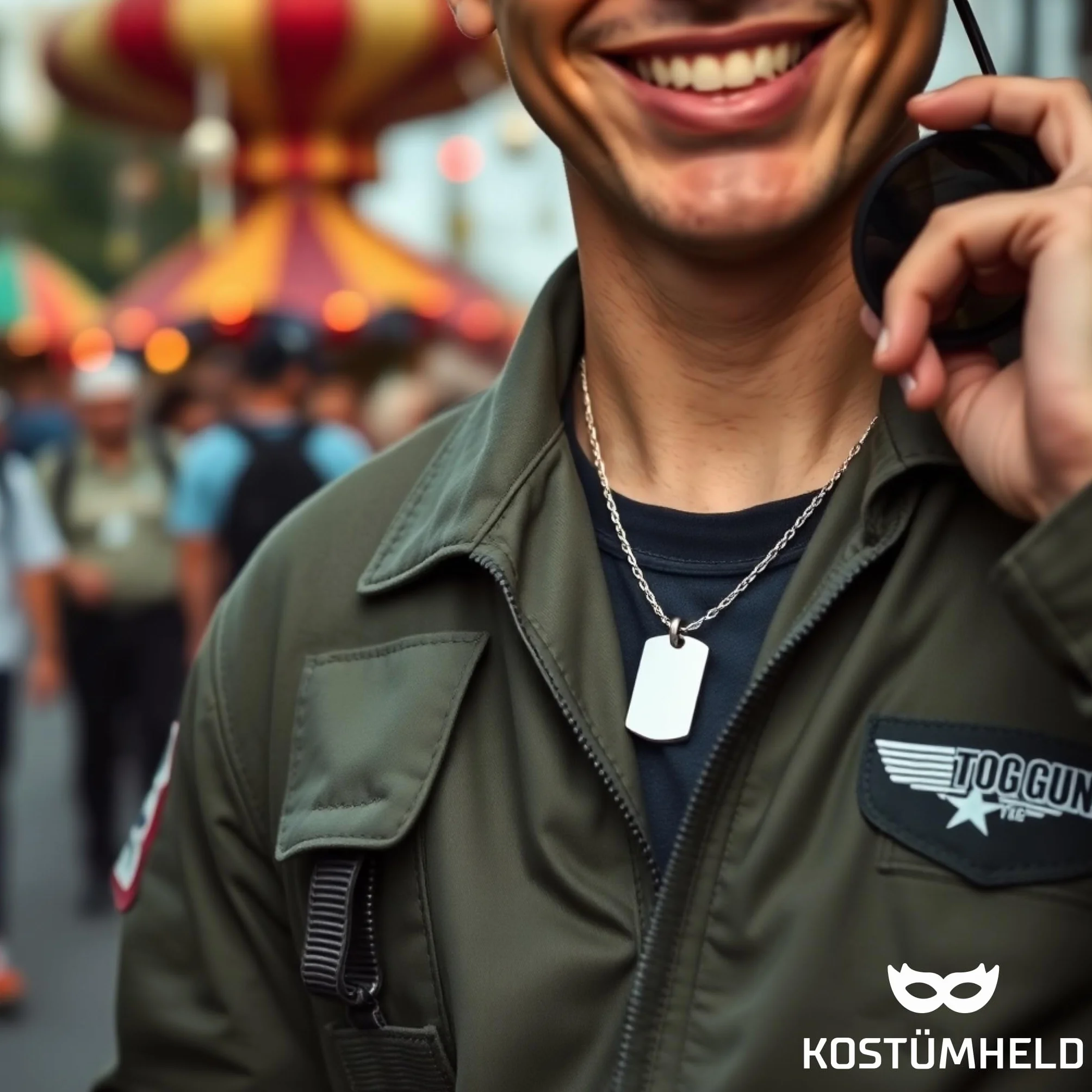 TK Gruppe Timo Klingler Nieśmiertelnik US Army Dog Tag – nieśmiertelnik srebrny, łańcuszek jako dodatek żołnierza na karnawał