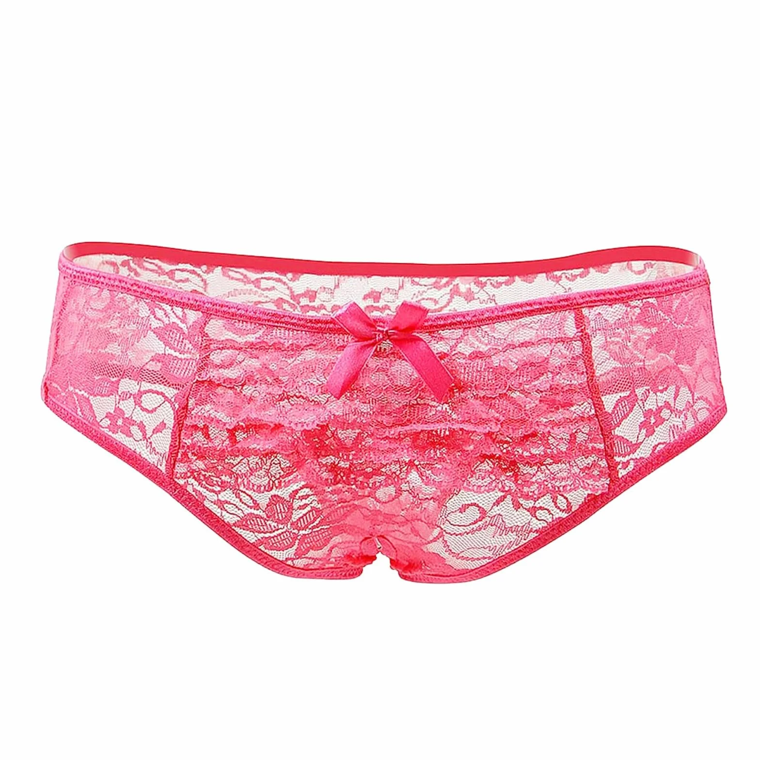 Sexy ouvert koronkowa bielizna plus size, hipsterskie stringi, majtki dla kobiet, bielizna z paskiem, seksowna bielizna 2024, różowy (hot rosa), L