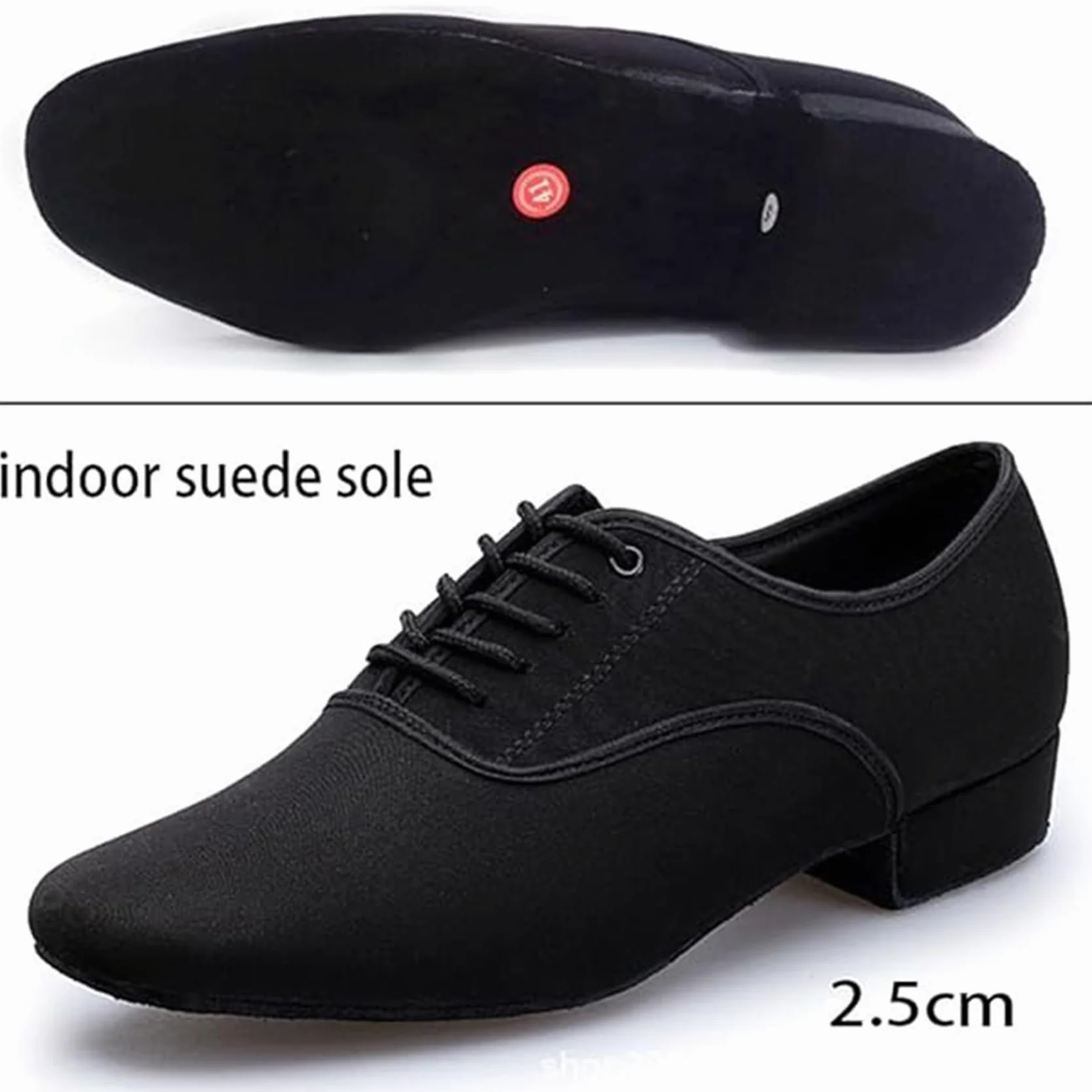 Męskie buty do tańca towarzyskiego, obcas 2,5 cm buty do tańca latynoskiego wydajność praktyka buty do tańca