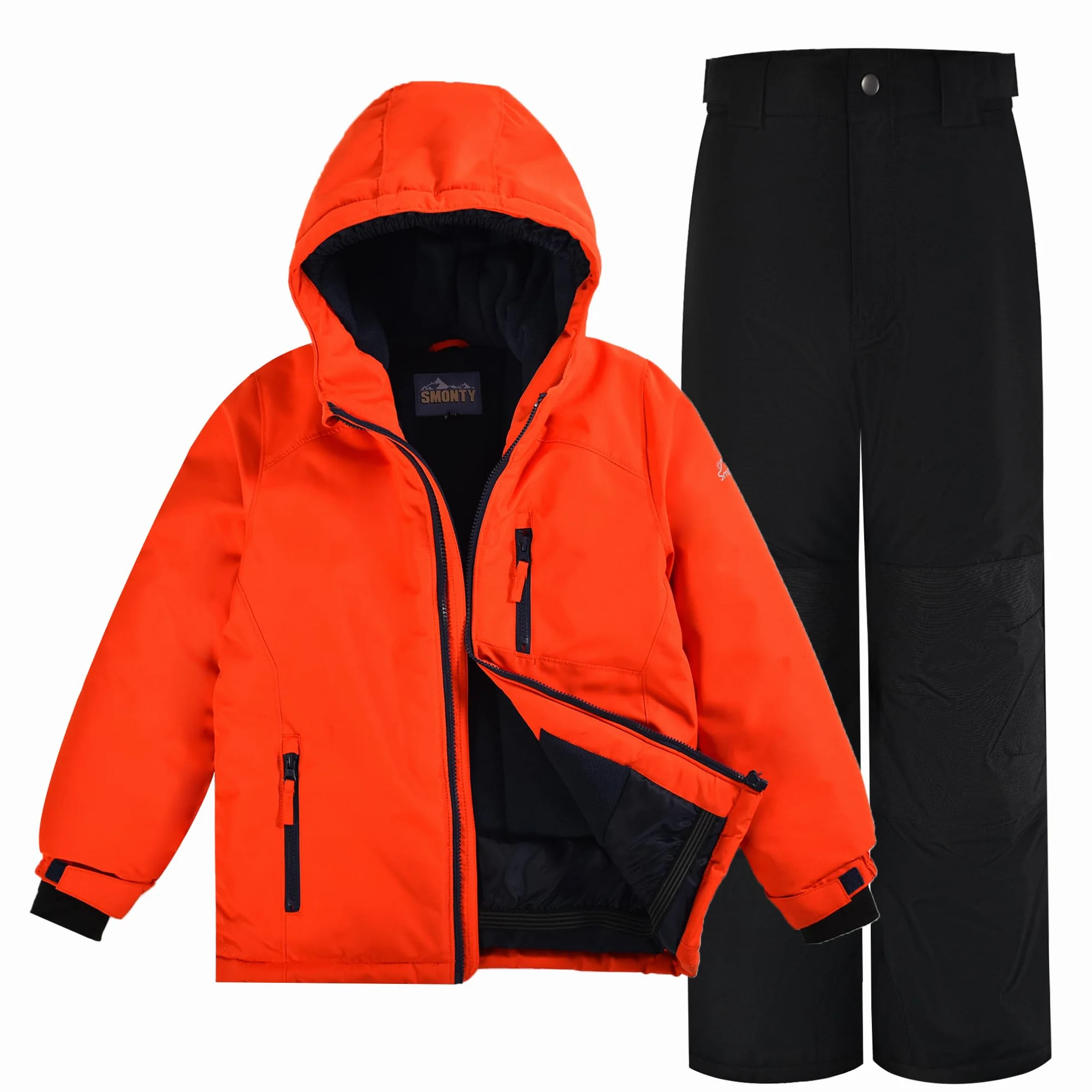 SMONTY COZY Kombinezon narciarski, chłopięcy, płaszcz zimowy, z kapturem, wodoodporny, zimowy kombinezon narciarski, kombinezon narciarski, kombinezon zimowy