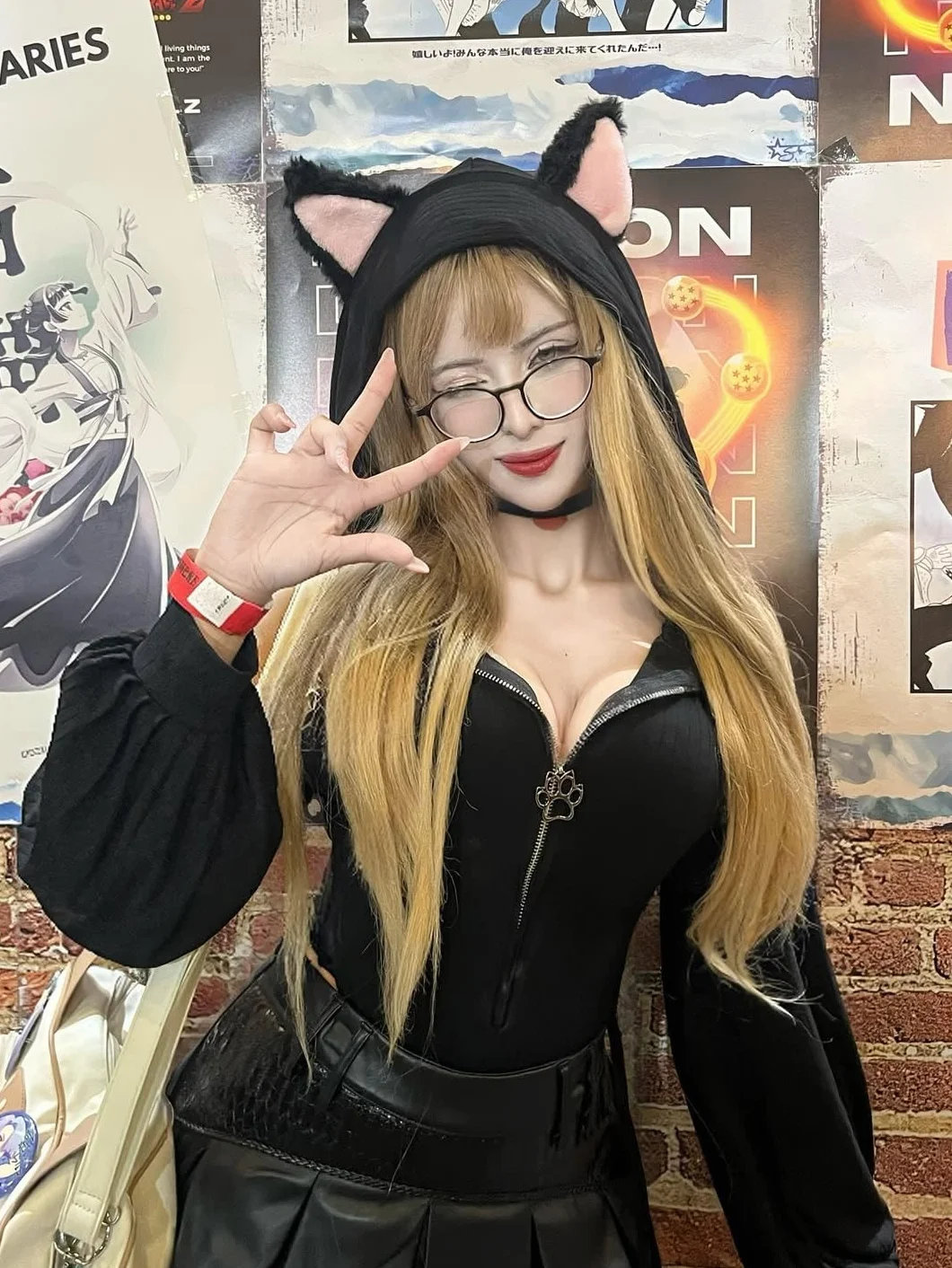 KORURACLUB Cosplay Kostium z Kotami (3-Częściowy Zestaw) Seksowny Damski Kostium na Halloween Seksowny Kostium Anime
