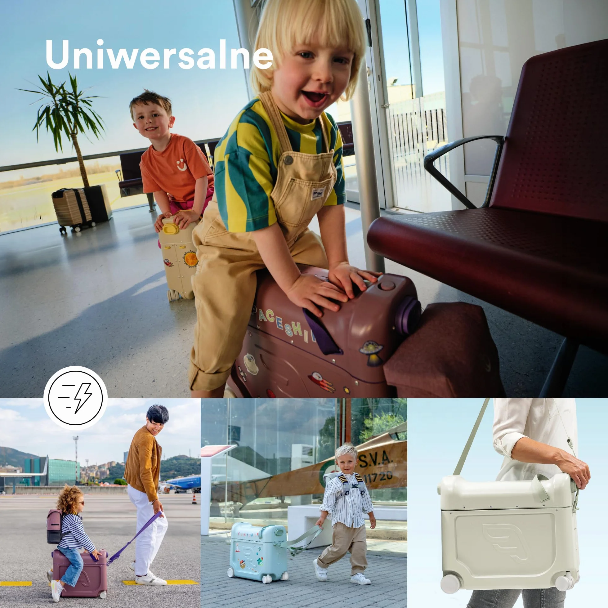 Stokke JetKids Zestaw podróżny, Arctic Blue - Zawiera jeżdżącą walizkę BedBox i plecak - Idealny dla dzieci w dieku 2-7 lat (do 35 kg)