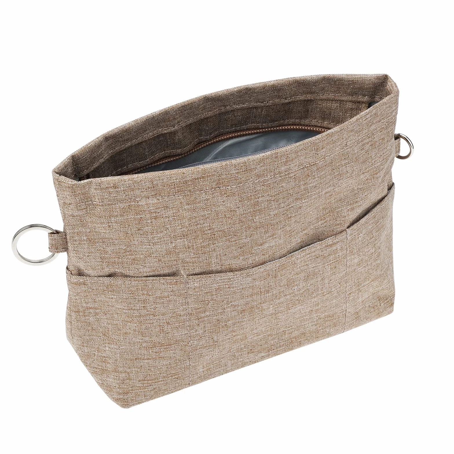 WHC Kieszenie wewnętrzne na torebkę, mały organizer kieszonkowy w torebce, 18 x 7,5 x 14,5 cm, bardzo mała, organizer do torebki, z pękiem kluczy, organizer do torebki
