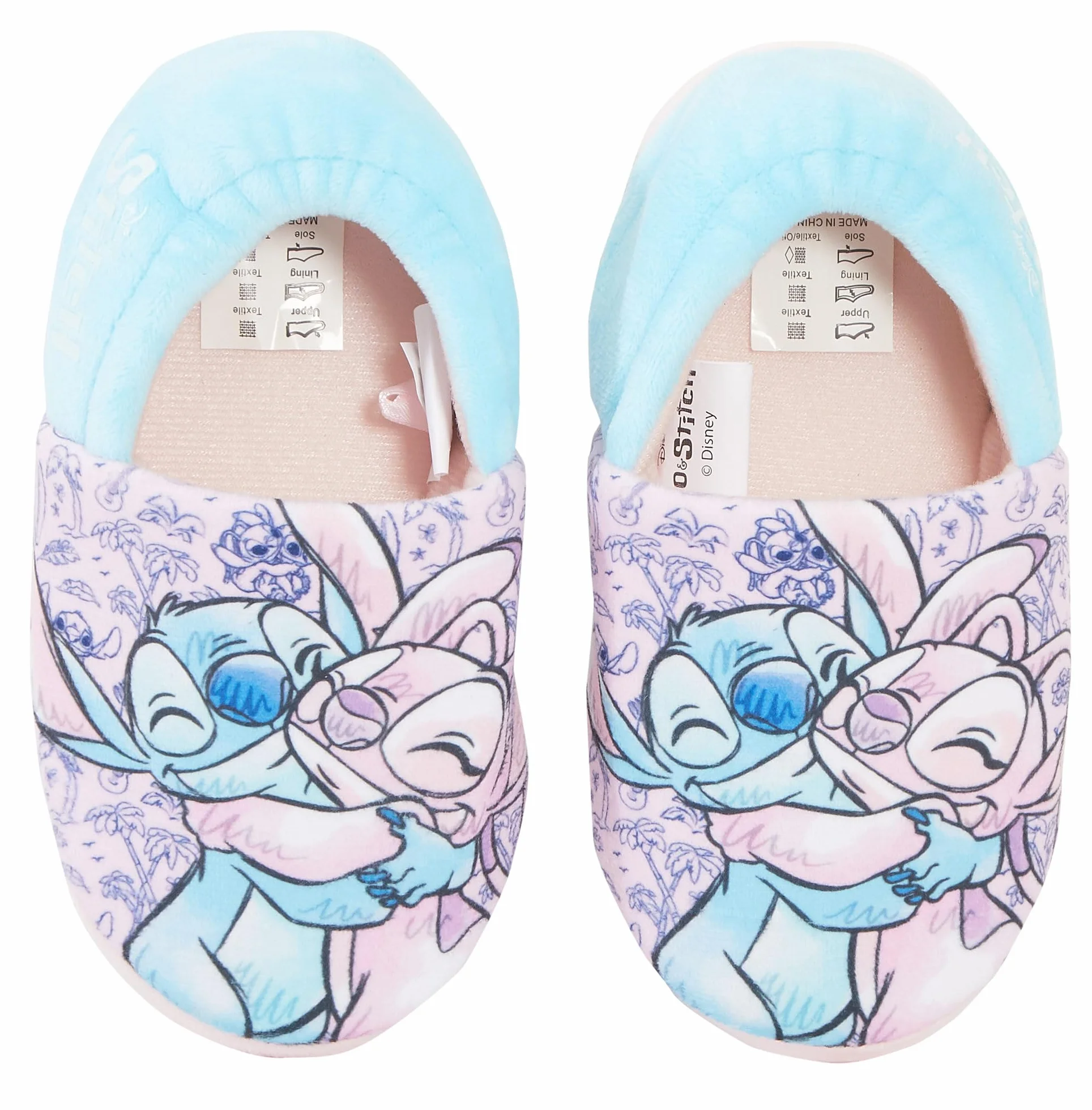 Disney Dziewczęce kapcie dla dzieci Stitch & Angel Slip On Warm House Shoes Mules
