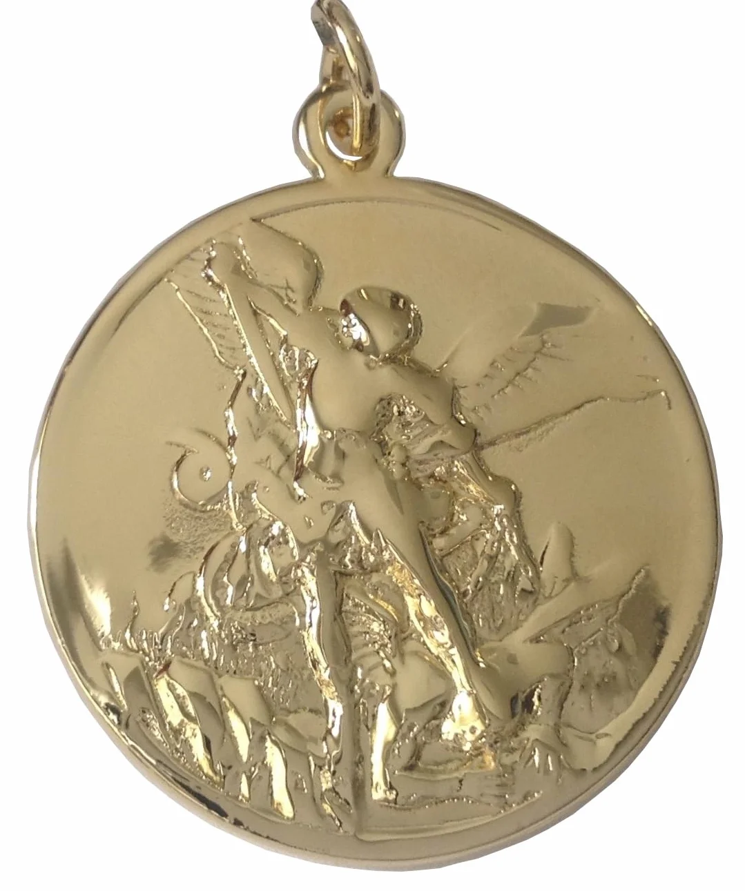 I G J Medalik św. Anioła Michaela – pozłacany (gwarantowany) – duży rozmiar – 32 mm