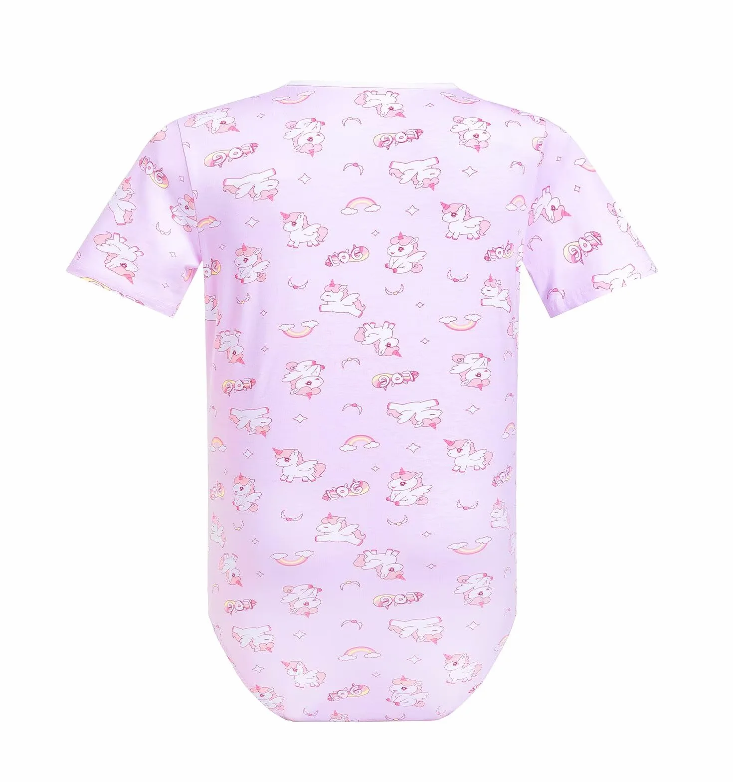 Landofgenie Body Męska Jednoczęściowa Piżama Unicorn Full Print z Zatrzaskami w Kroku – Odzież Relaksacyjna i Nocna