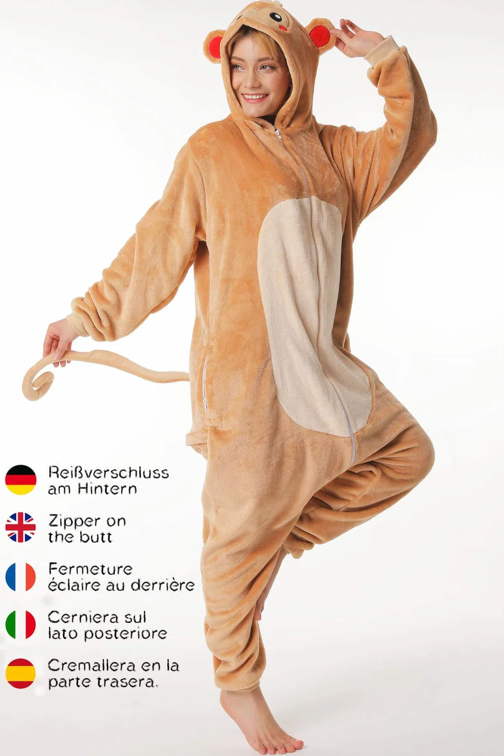 corimori 1852 (10+ wzorów) jednoczęściowy kombinezon zimowy z kapturem Kigurumi dorośli