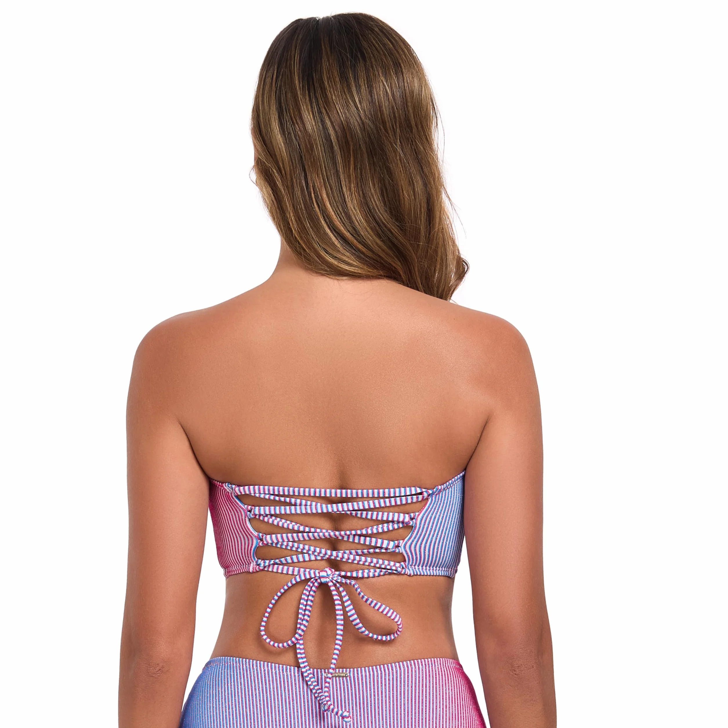 RELLECIGA Damska moda kąpielowa bikini bandeau top bez ramiączek lambada top
