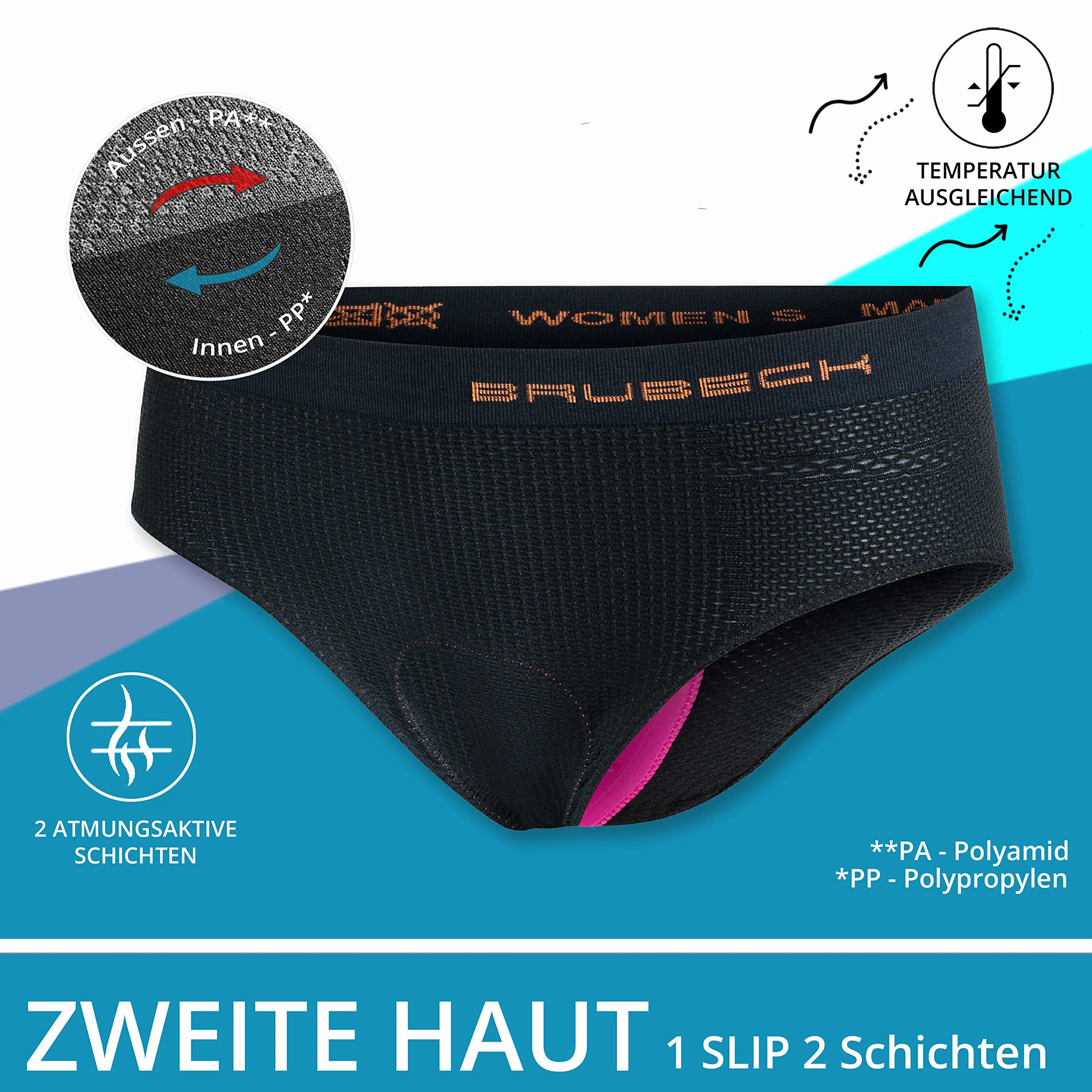Brubeck Damskie spodnie rowerowe 1/2 bez ramiączek, wyściełane spodnie rowerowe (, męskie spodnie rowerowe, kolarstwo górskie, spinning fitness, jazda na rowerze, siłownia, spodnie treningowe)