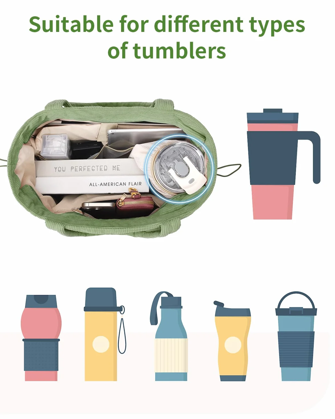 ECOHUB Cord Shopper damska duża torba z zamkiem błyskawicznym, torba robocza z kieszenią na laptopa o przekątnej ekranu 15,6", duża torebka do szkoły, na uczelnię, do biura, na co dzień, w podróż