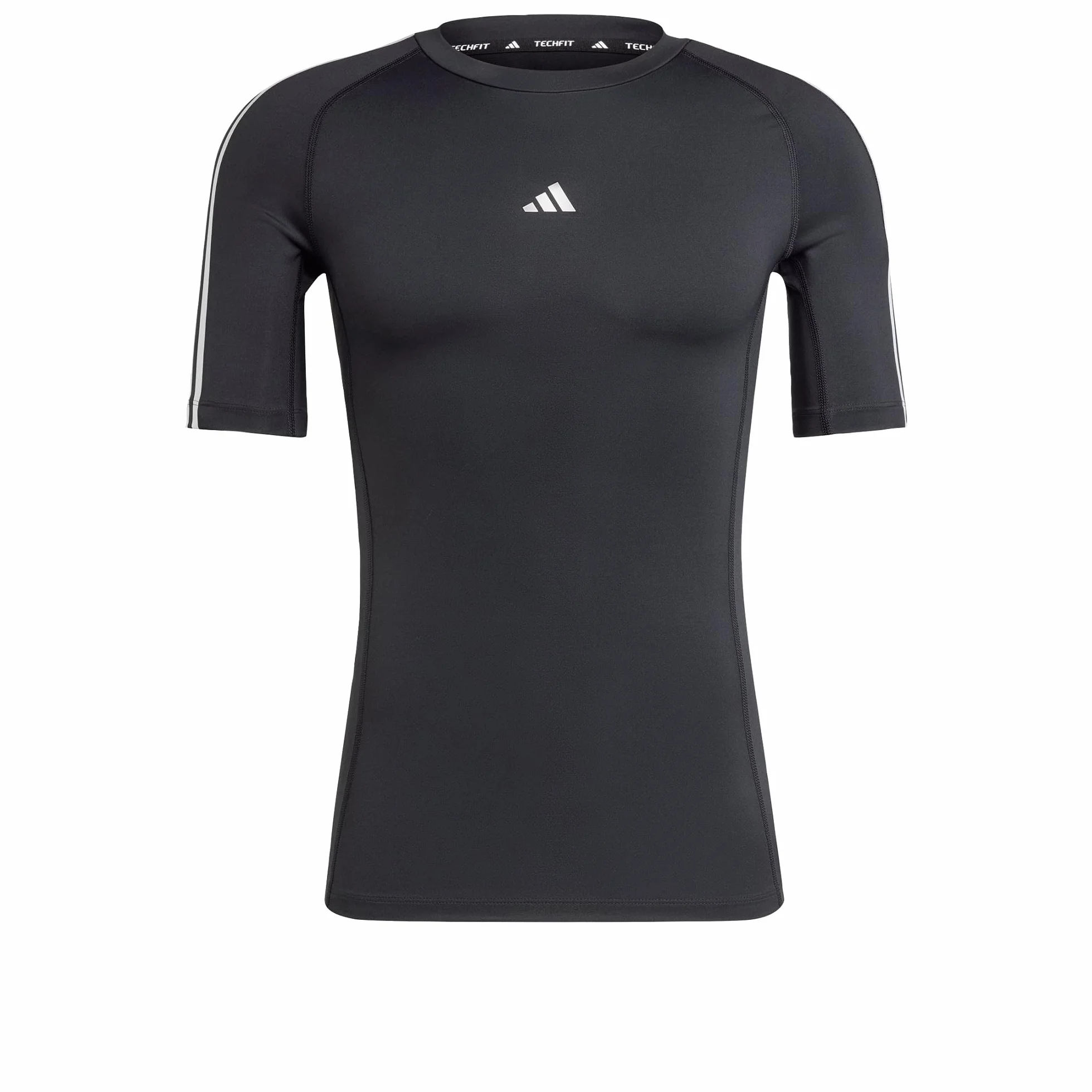 adidas Mężczyźni TECHFIT COMPRESSION TRAINING 3-STRIPES T-SHIRT, Black, XXL