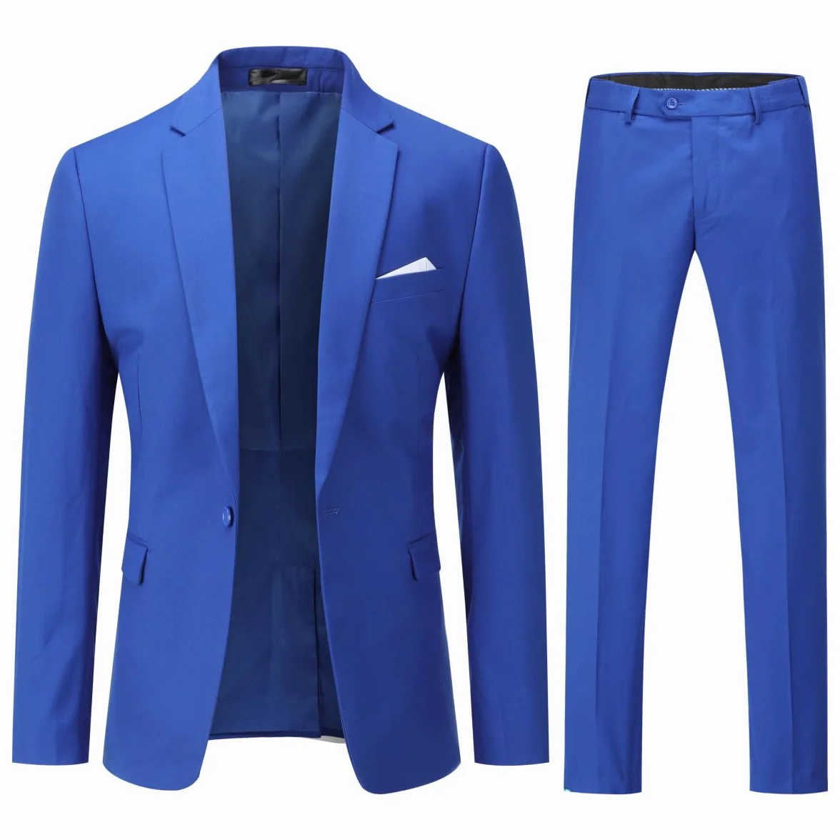 YOUTHUP Męskie 2-częściowe garnitury slim fit z 1 guzikiem biznesowy garnitur ślubny formalna marynarka i spodnie