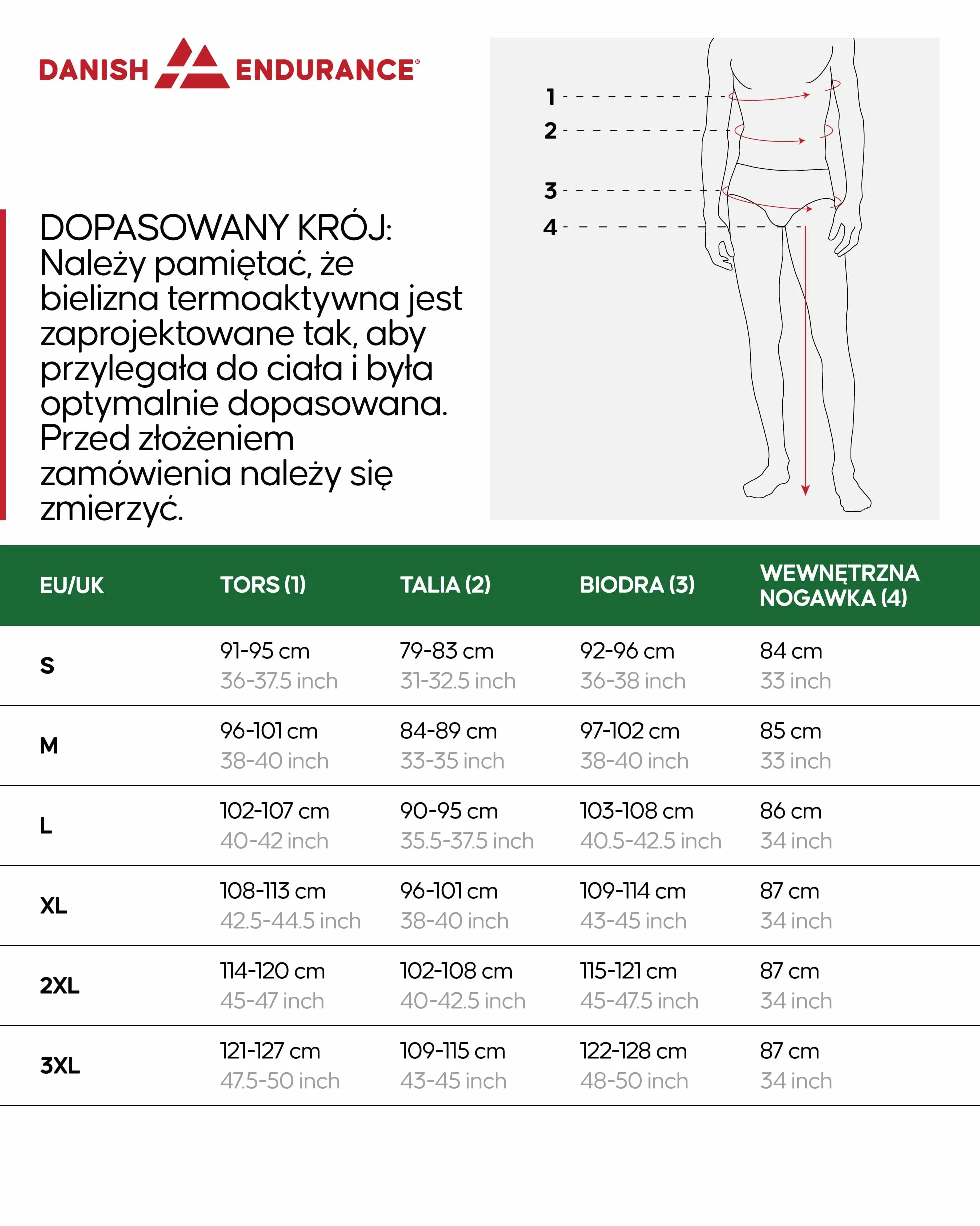 DANISH ENDURANCE Półgolf z Zamkiem Męski Wełna Merino, Zestaw Termiczny, Spodnie i Koszulka z Długim Rękawem