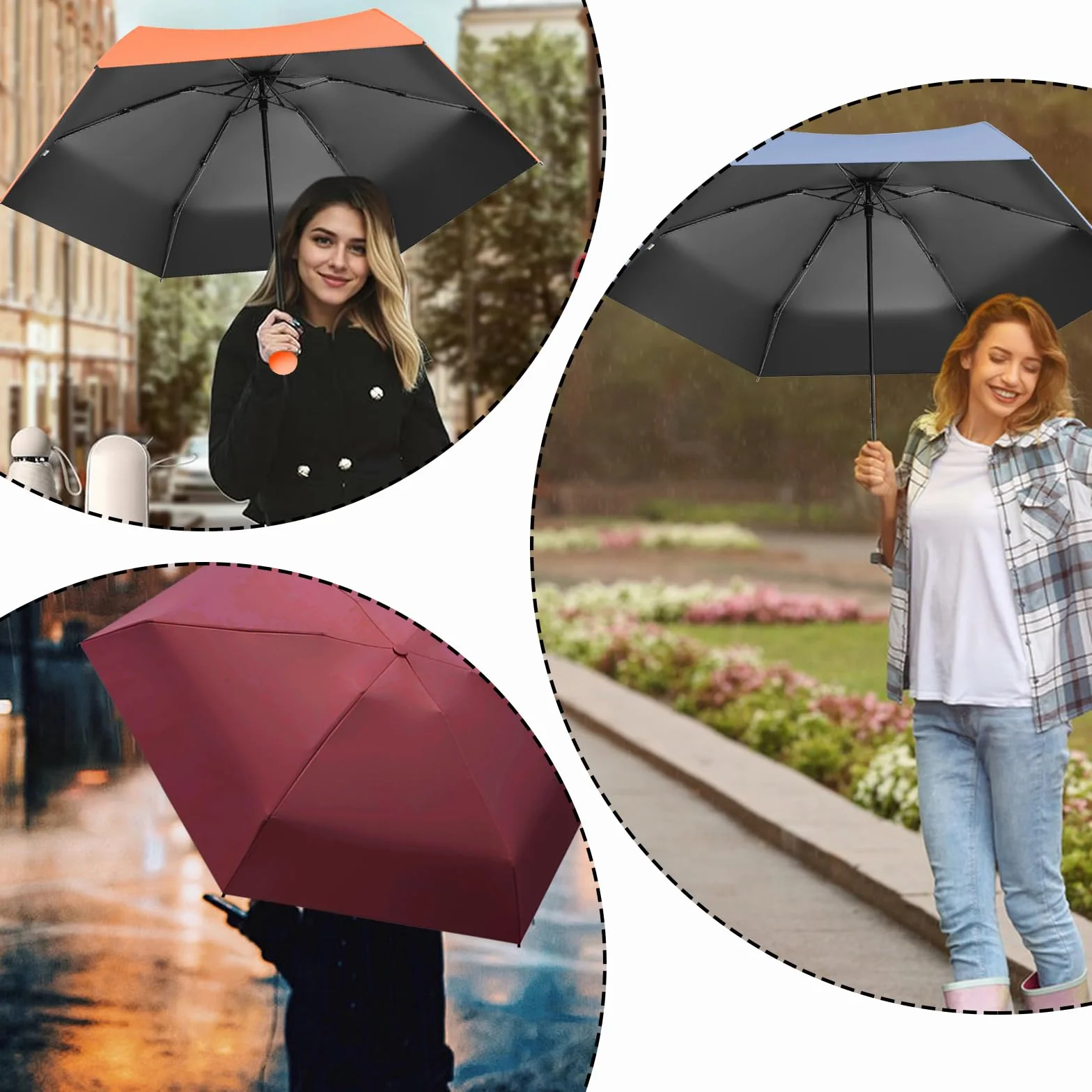 Mini Parasol Kieszonkowy, Składany Parasol Przeciwwiatrowy, Parasol Przeciwsłoneczny, Mini Parasol, Codzienne Podróże, Unisex