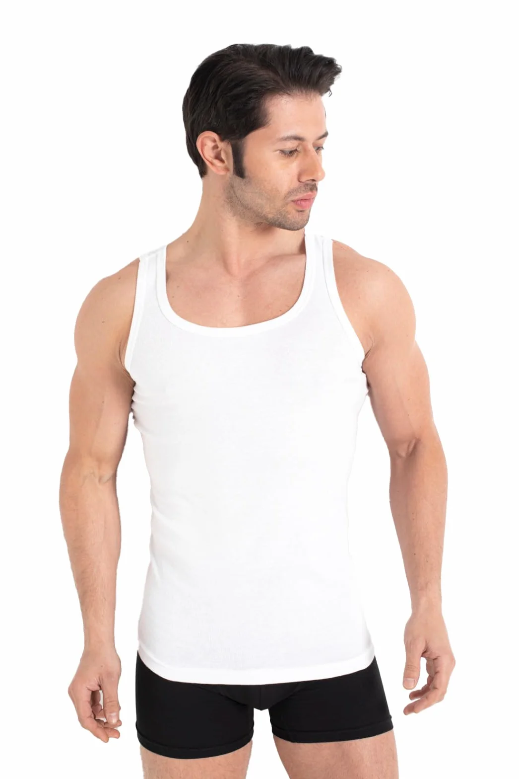 5-pak męski tank top Classic podkoszulek - czesane drobne prążki 100% bawełna