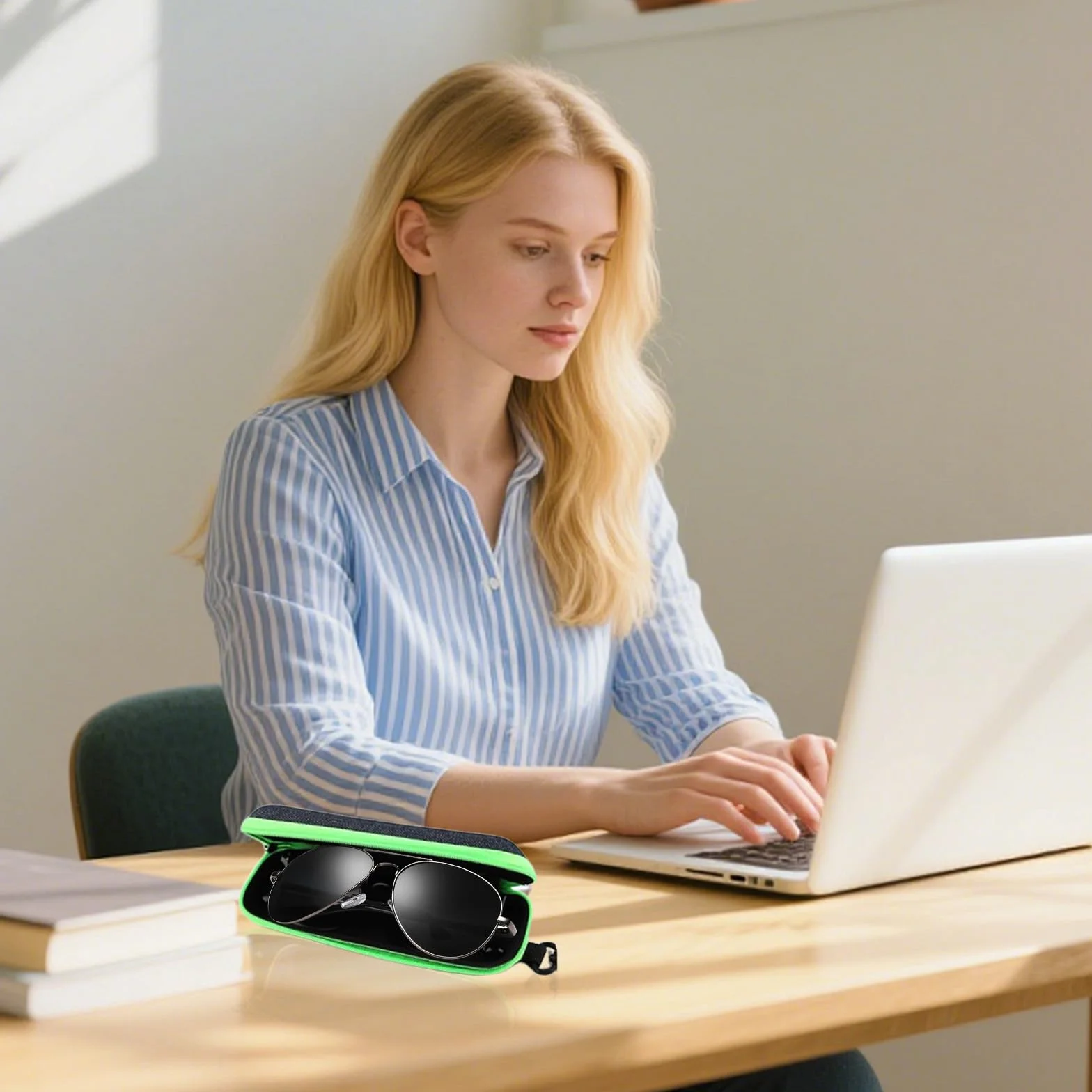 3 sztuki etui na okulary, modne przenośne etui na okulary z zamkiem błyskawicznym i karabińczykiem, w zestawie 6 ściereczek do czyszczenia z mikrofibry, pudełko na okulary, klucze i