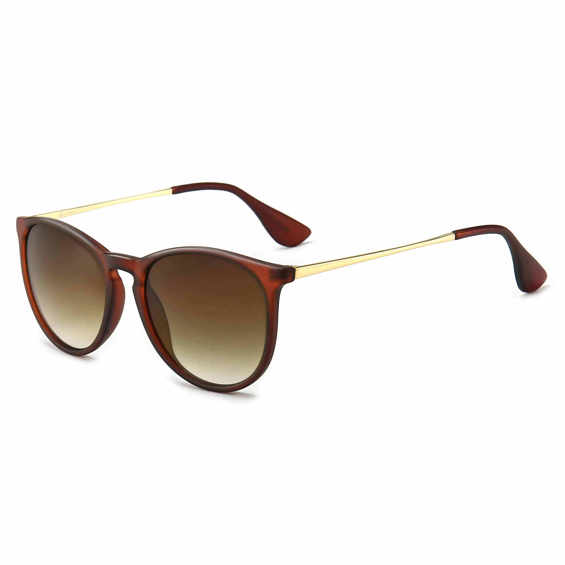 SUNGAIT Okulary przeciwsłoneczne w stylu vintage z zaokrąglonym kształtem dla mężczyzn i kobiet klasyczny styl retro