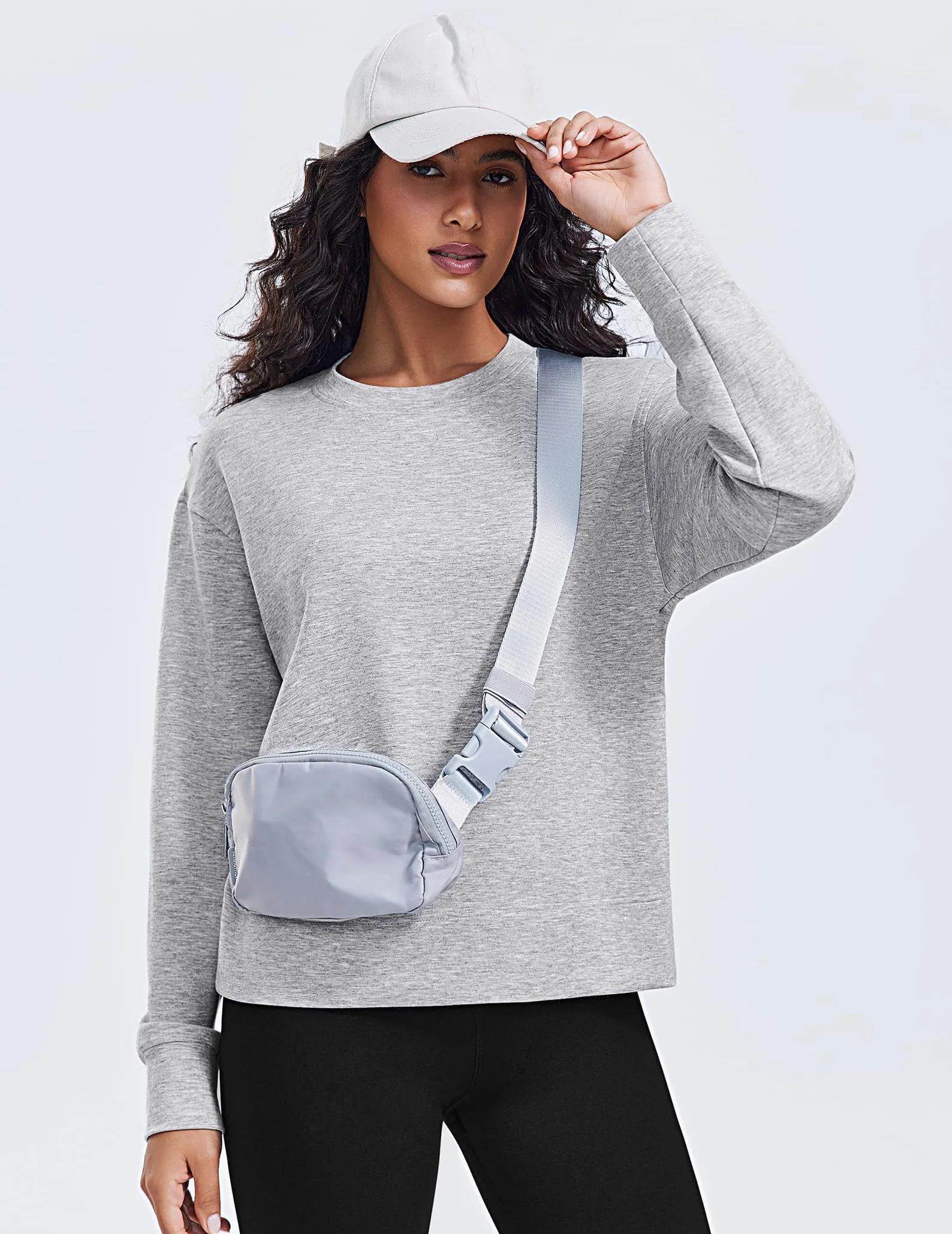 PINSPARK Bluza damska, sweter z długim rękawem, okrągły dekolt, na co dzień, z długim rękawem, luźna, streetwear, bez kaptura, na jesień i zimę