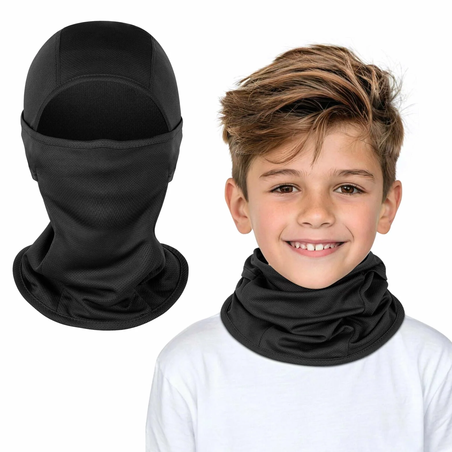 Kiiwah Kominiarka dla dzieci, wielofunkcyjna czapka rowerowa z osłoną na szyję, oddychająca maska balaclava dla chłopców i dziewcząt sporty na świeżym powietrzu wiosna, jesień, zima