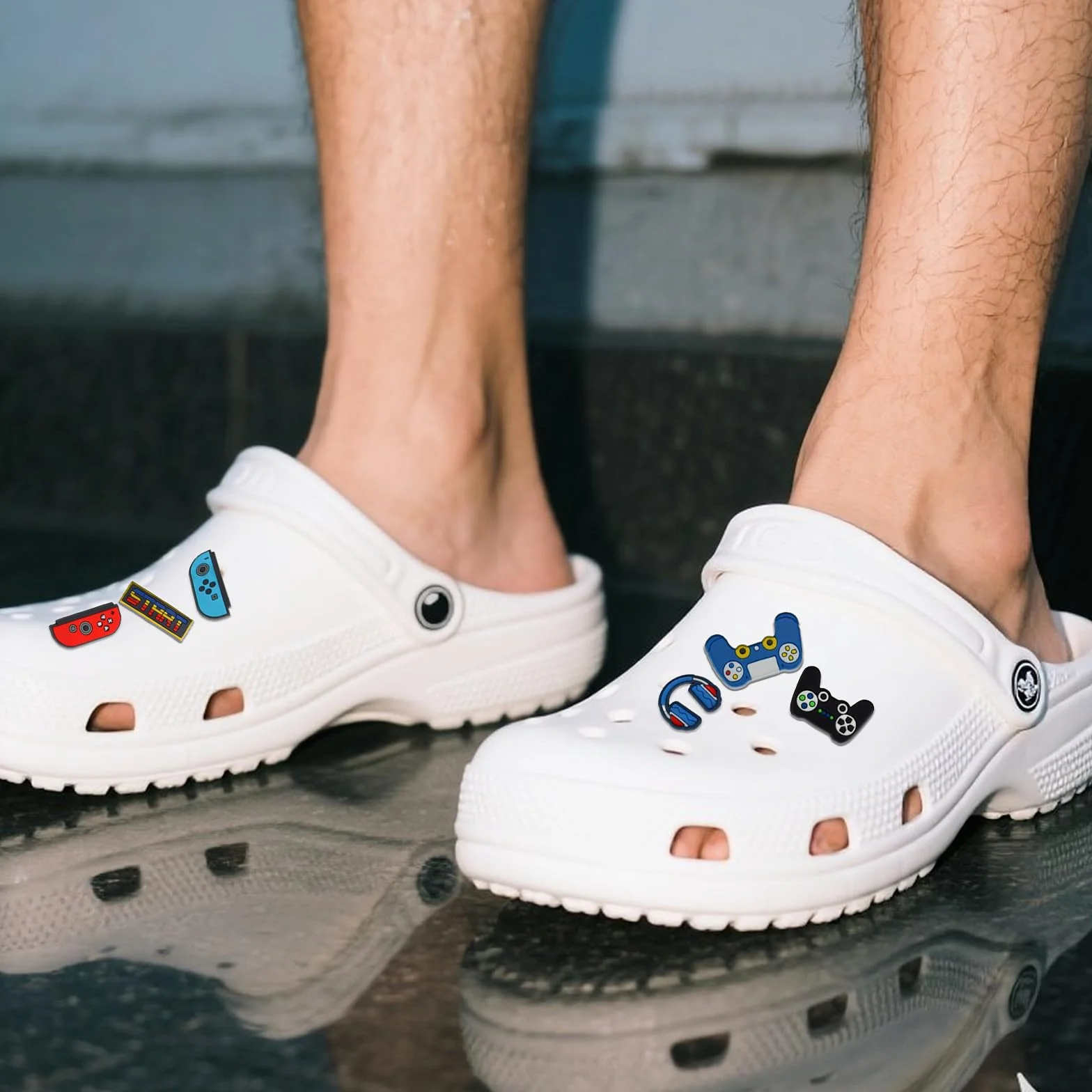 Zestaw przypinek do butów, charmsy z gamepadem, biżuteria do butów, zabawne i jedyne w swoim rodzaju szpilki Crocs, dekoracyjne zawieszki do butów