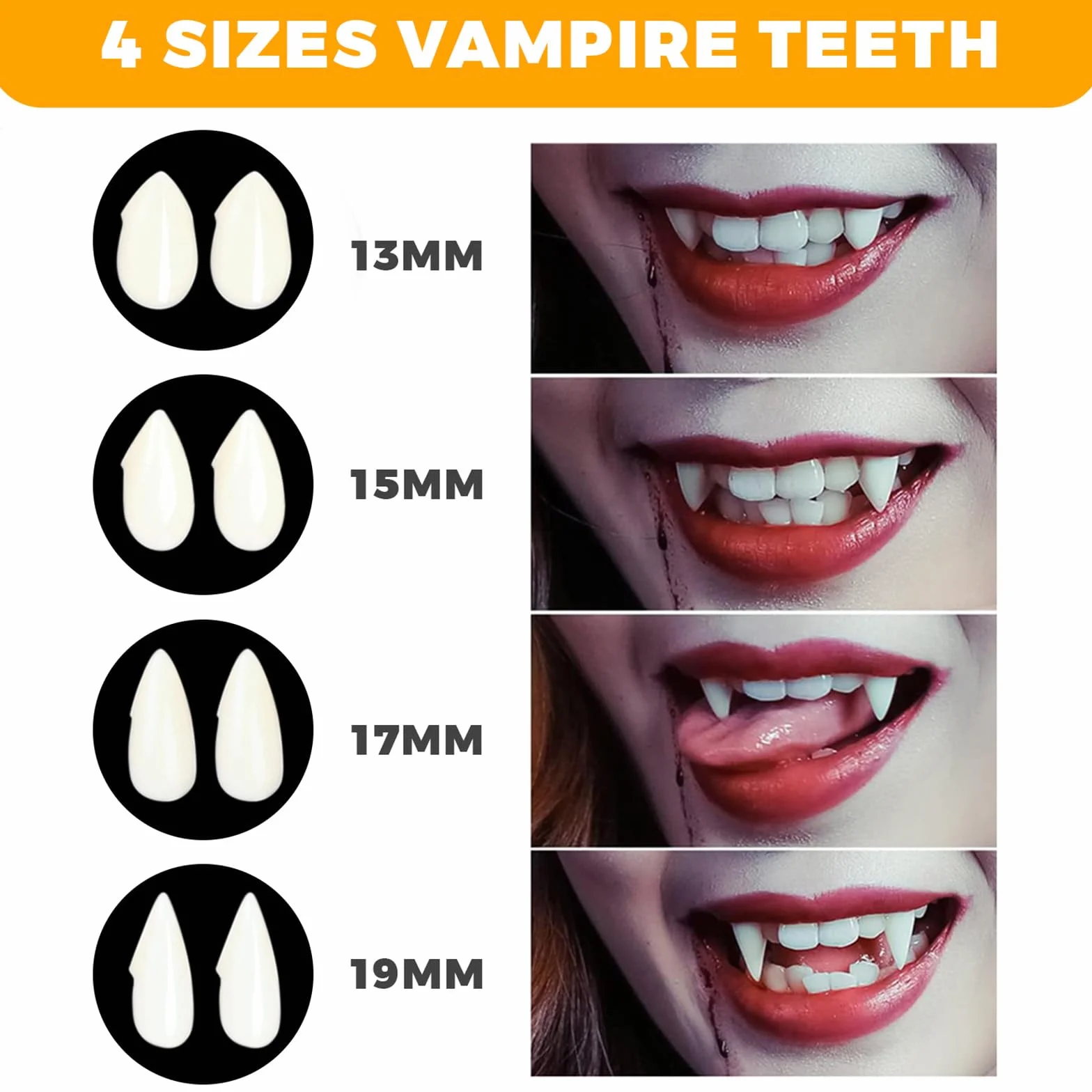 Dracula Vampire Fangs zestaw zębów wampirów