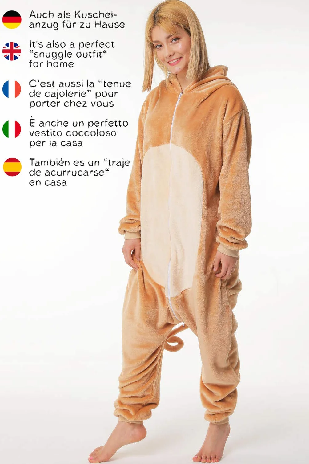 corimori 1852 (10+ wzorów) jednoczęściowy kombinezon zimowy z kapturem Kigurumi dorośli