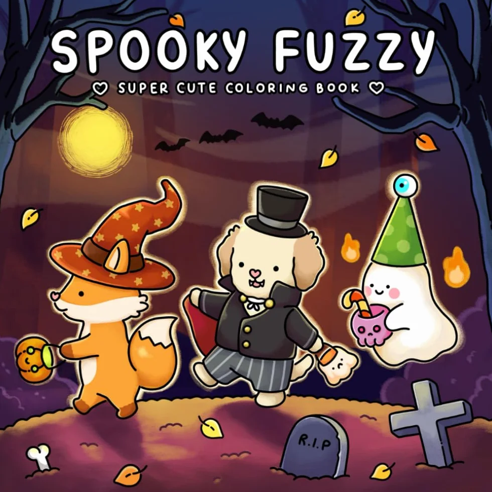 Spooky Fuzzy: Cute Creepy Coloring Book for Adults and Teens for Relaxation