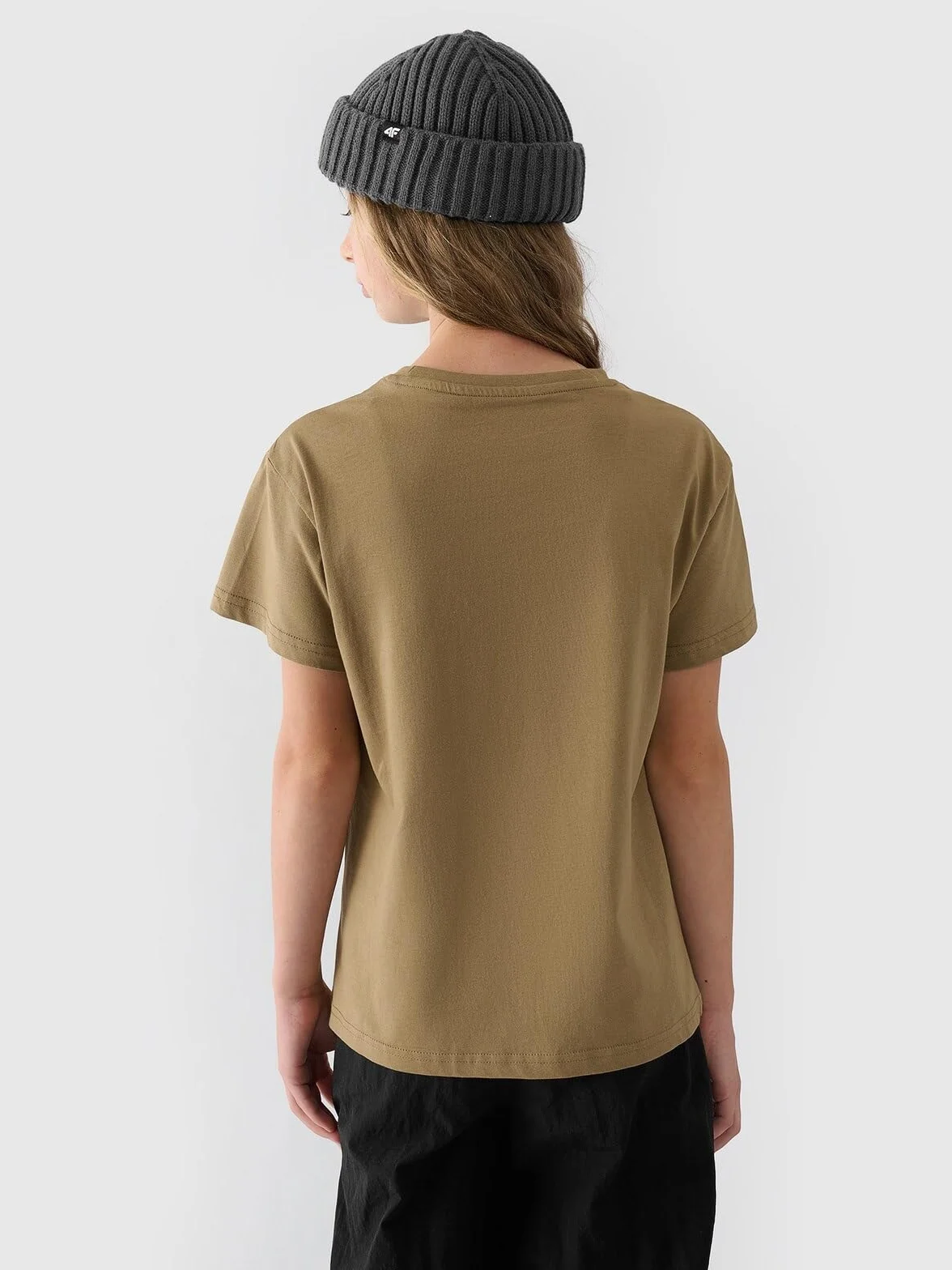 4F T-shirt gładki dziewczęcy