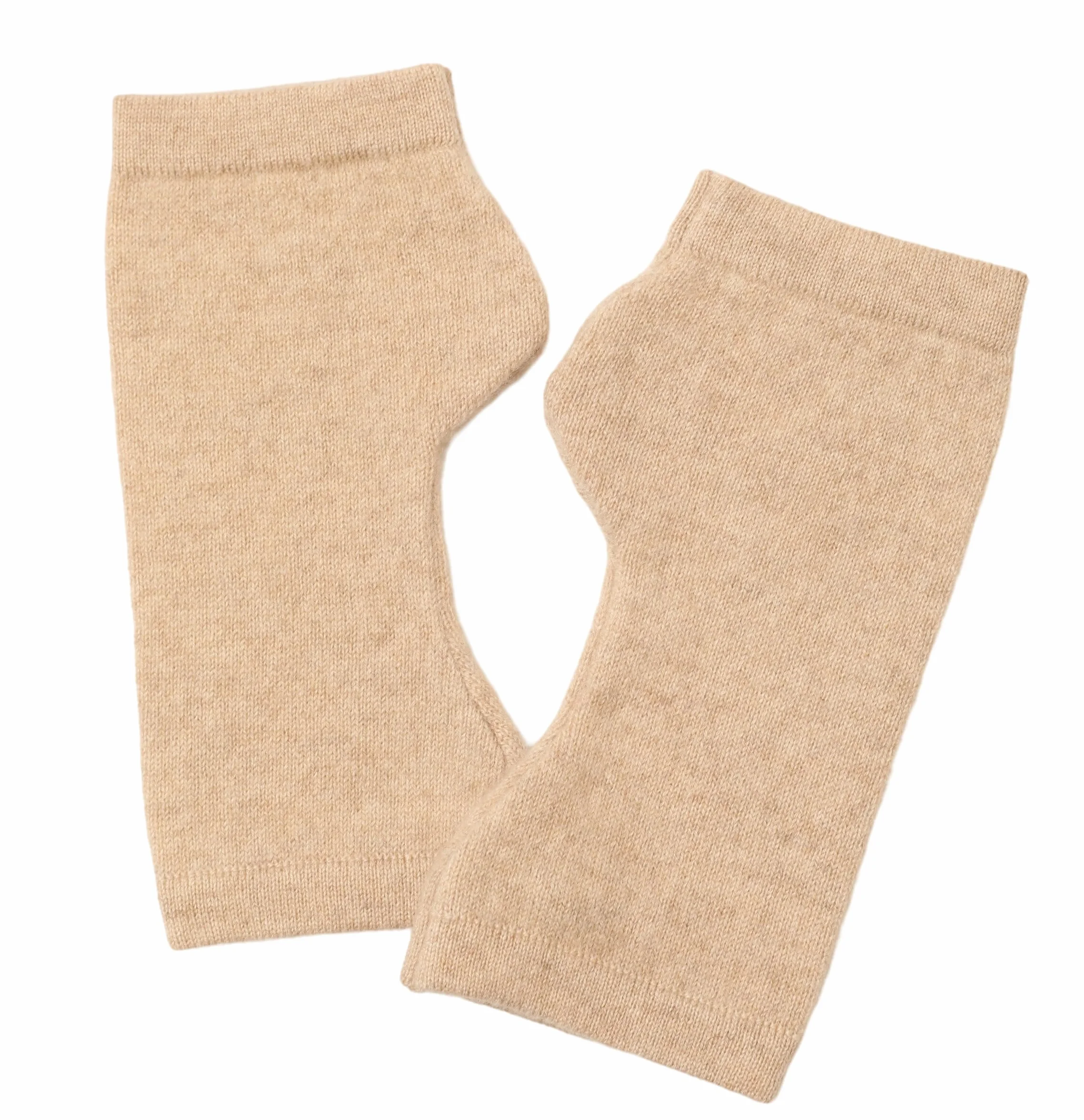 Kaszmirowa wełna damska ocieplacz pulsu rękawiczki bez palców, taupe Beige, 19 cm X 10 cm