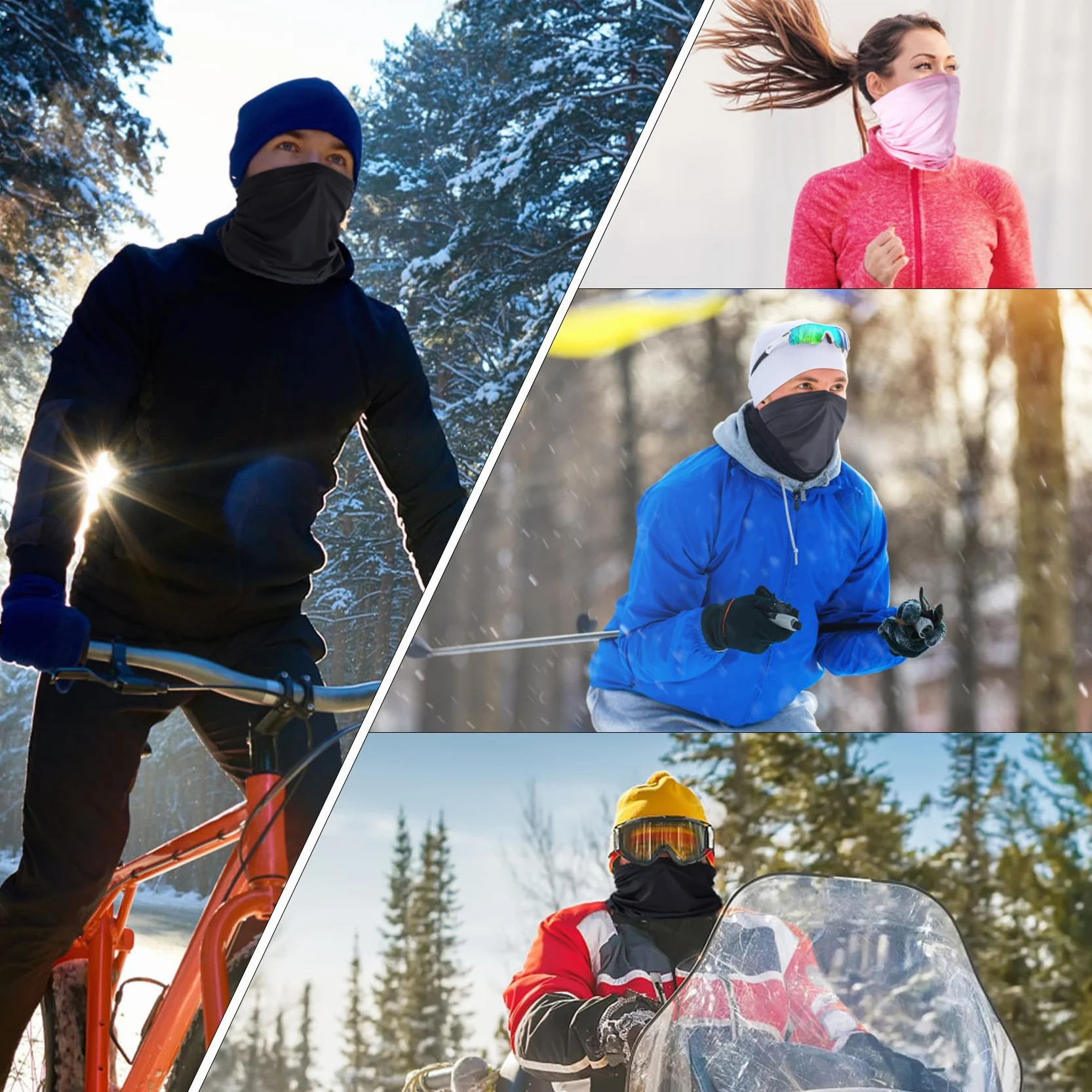 Chusta wielofunkcyjna, bandana, 2 sztuki, chusta na szyję, męska i damska, sportowa, wielofunkcyjna, oddychająca, wiatroszczelna, do jazdy na motocyklu, biegania, wędrówek, jazdy na rowerze (Szary)